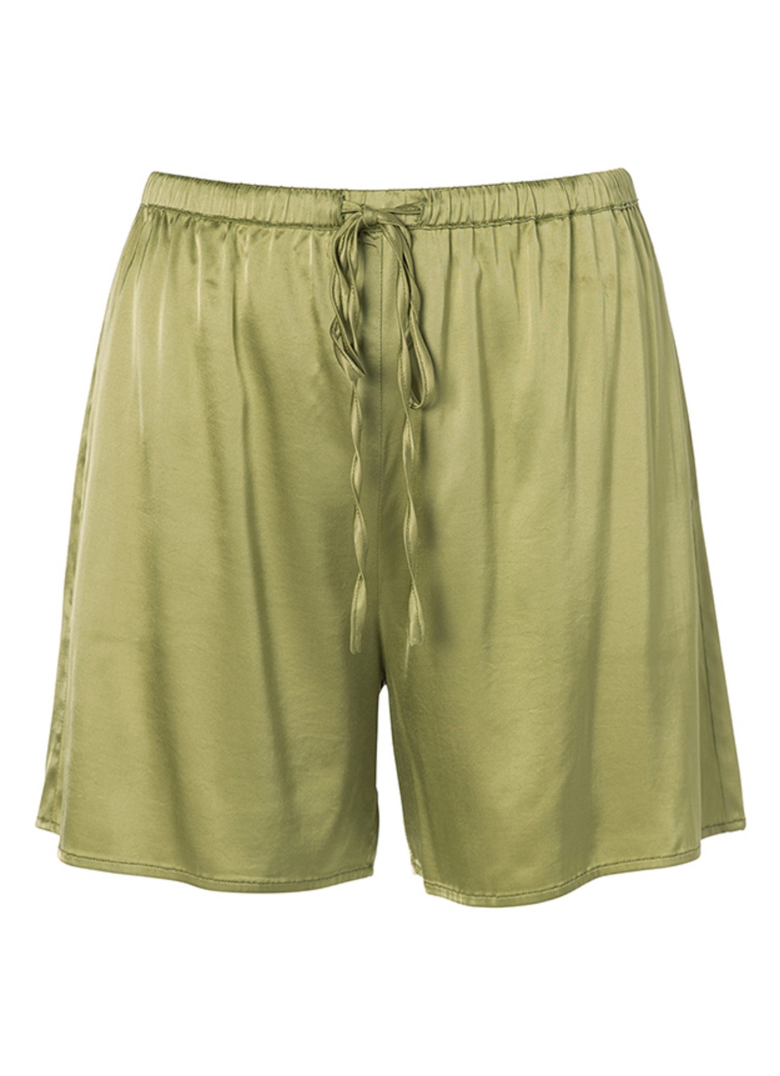 Essenza Ida pyjamashorts van satijn - voorkant 4 groen