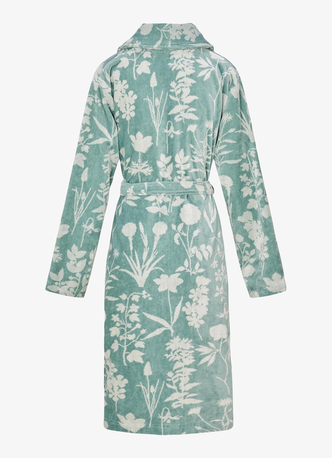 Essenza Maribel badjas met bloemenprint - voorkant 3 lindegroen