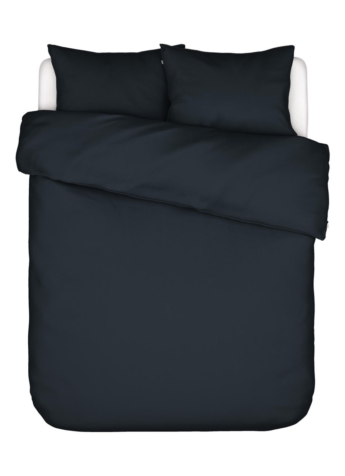 Essenza Minte dekbedovertrekset van katoensatijn 300TC - detail donkerblauw