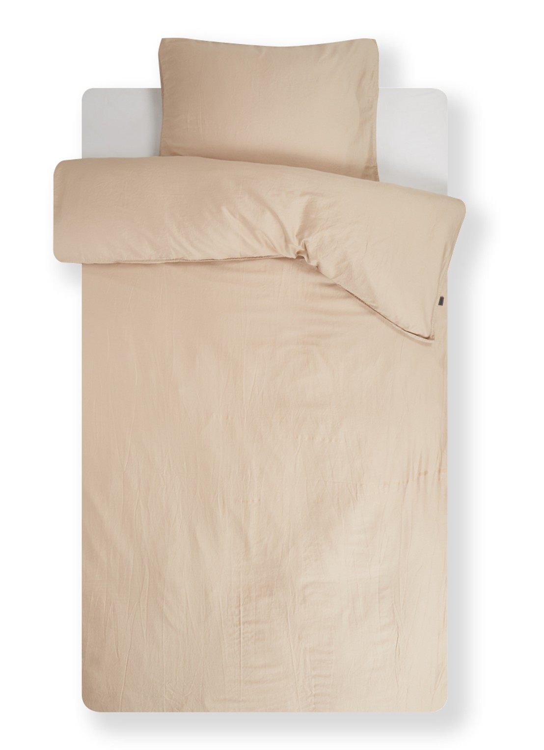 Essenza Minte katoensatijn dekbedovertrekset 300TC - inclusief kussenslopen - voorkant beige