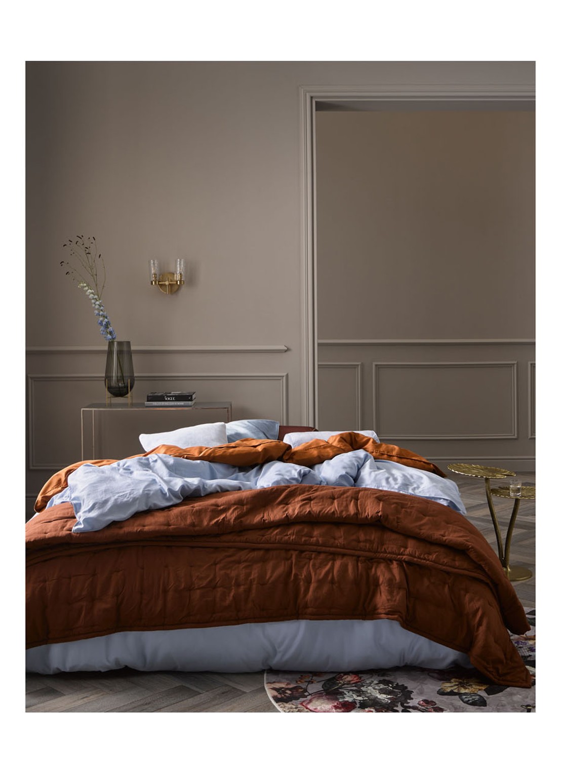 Essenza Premium Collection Minte katoensatijn dekbedovertrekset 300TC - inclusief kussenslopen - detail 9 lichtblauw