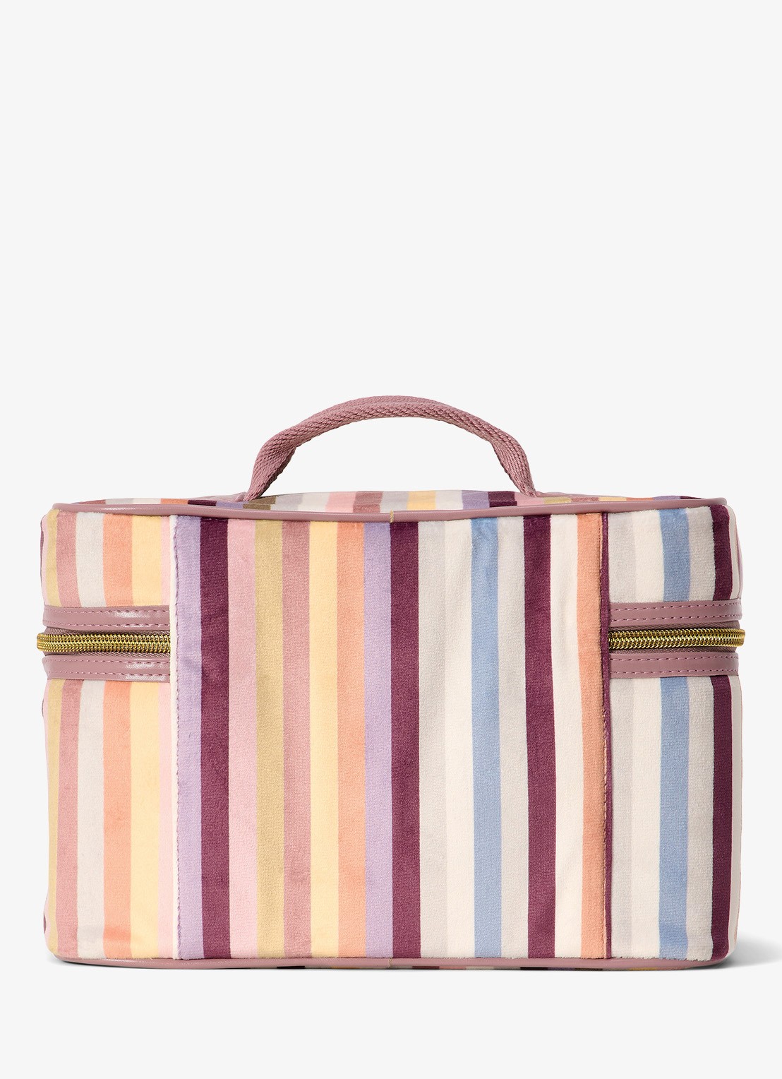Essenza Tracy Donna beautycase met streepprint - achterkant 3 roze