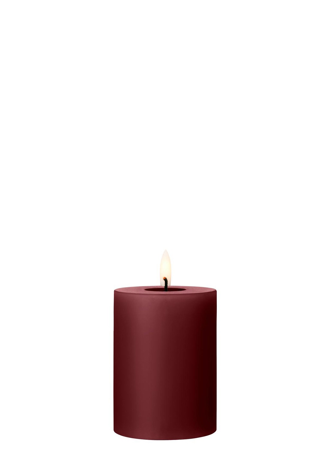 ester & erik LED-kaars 10 cm - voorkant donkerrood