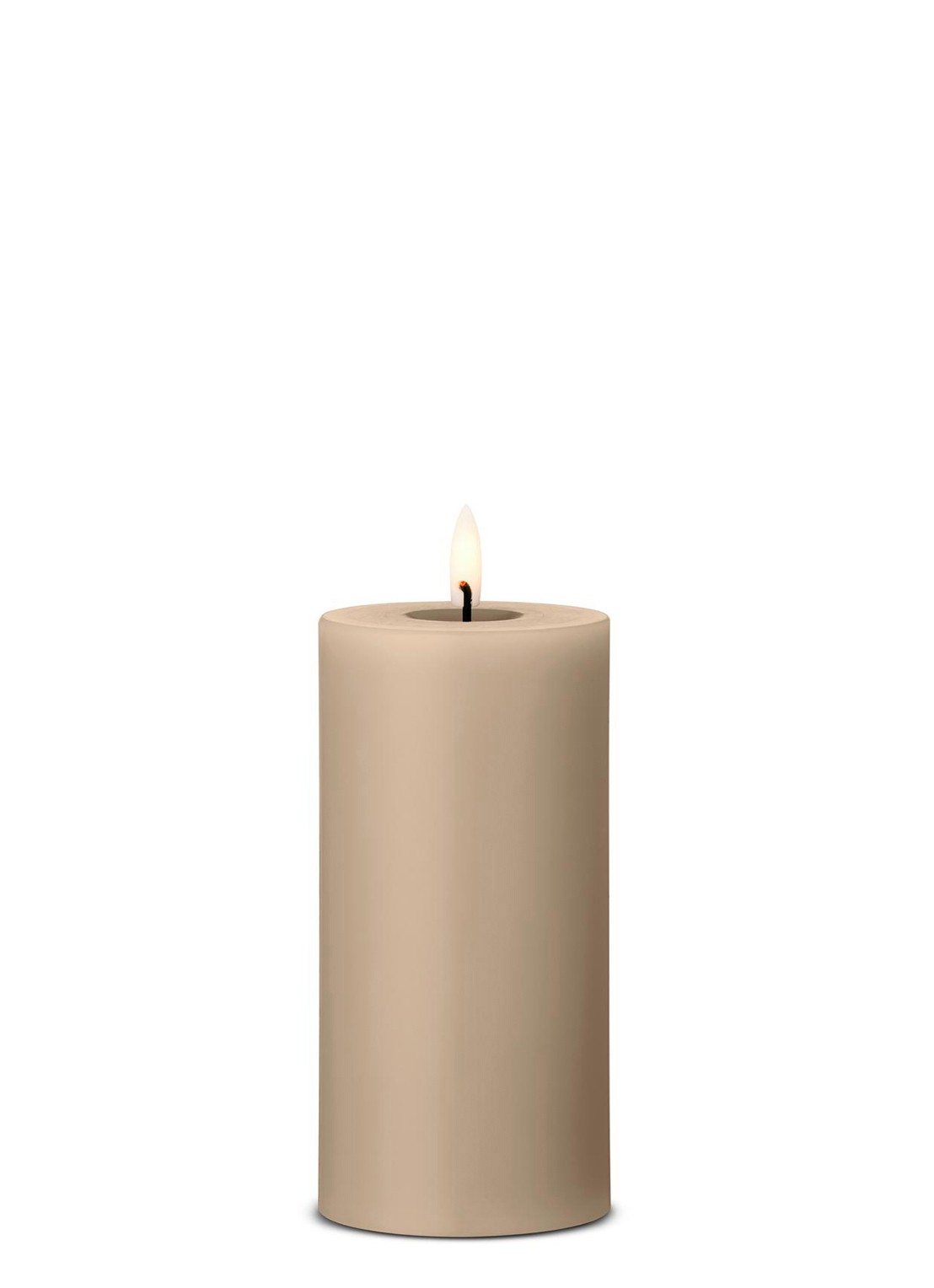 ester & erik LED-kaars 15 cm - voorkant donkerbeige