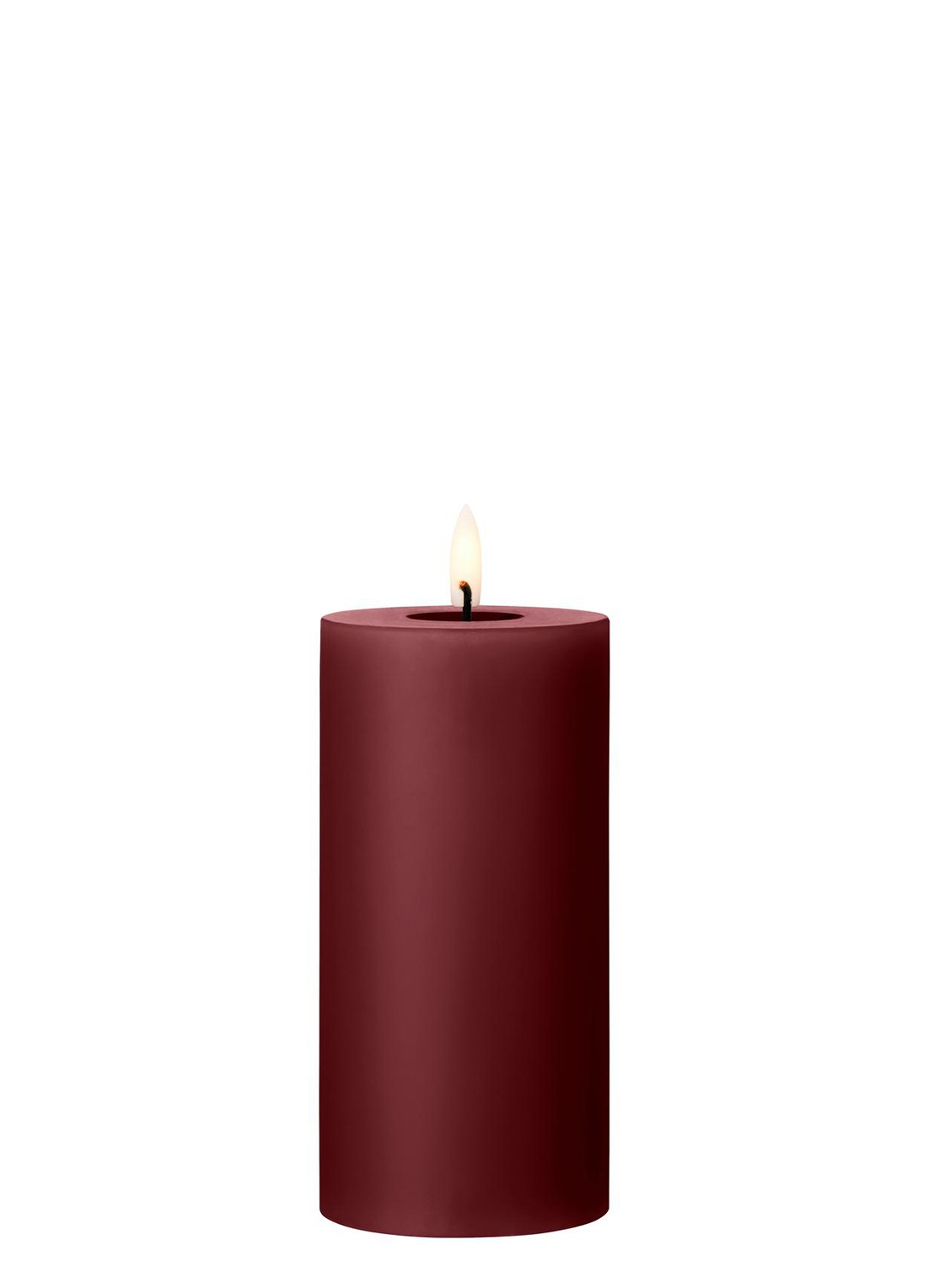 ester & erik LED-kaars 15 cm - voorkant donkerrood