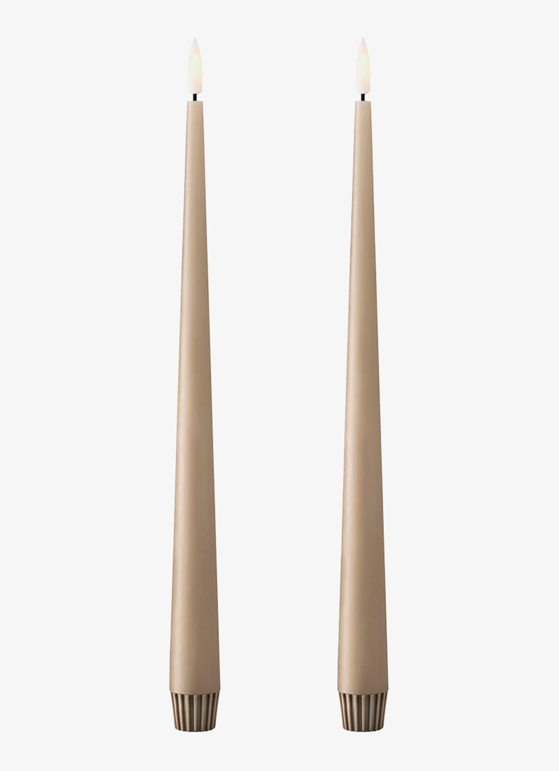 ester & erik LED-kaars 30 cm set van 2 - voorkant donkerbeige