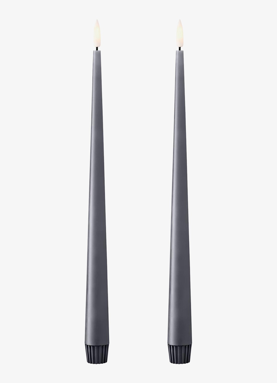 ester & erik LED-kaars 30 cm set van 2 - voorkant donkergrijs