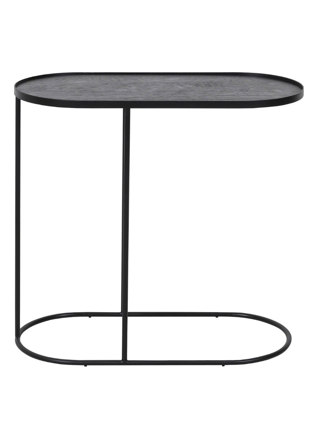Ethnicraft Tray oblong bijzettafel M  - voorkant zwart