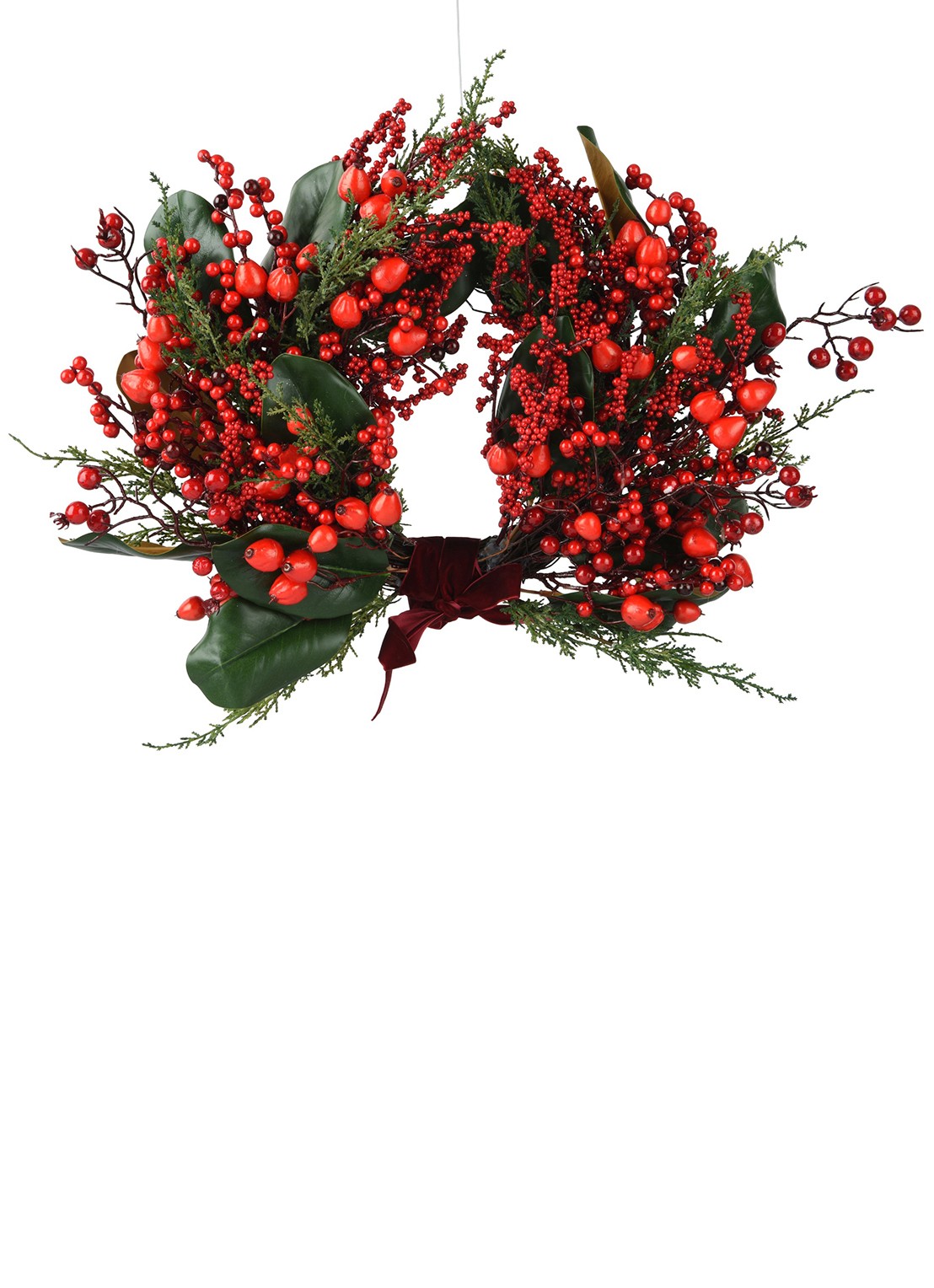 Everlands Big Berry kerstkrans 40 cm - voorkant groen