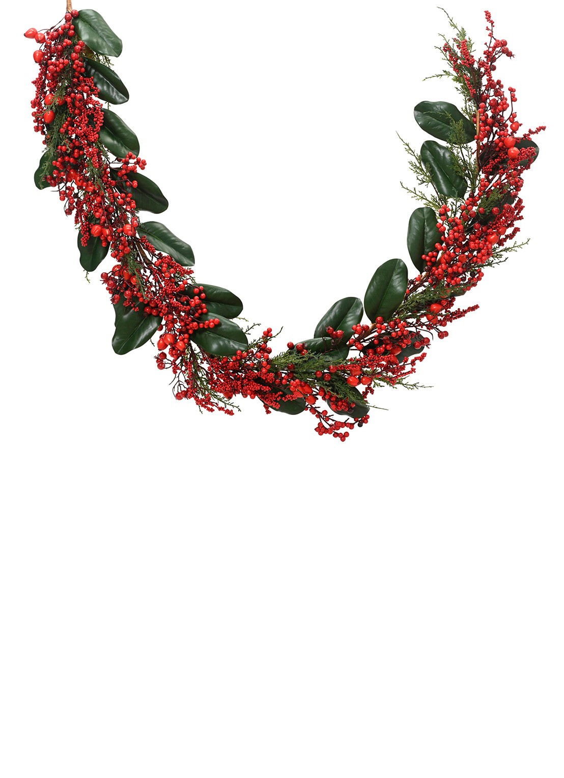 Everlands Big Berry kerstslinger 180 cm - voorkant groen