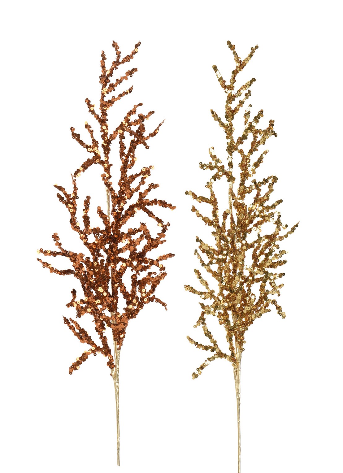 Everlands Spray kersttak 69 cm set van 2 - voorkant goud