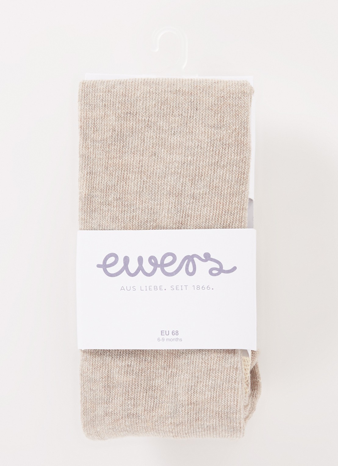 Ewers Fijnegebreide babymaillot in katoenblend - voorkant donkerbeige