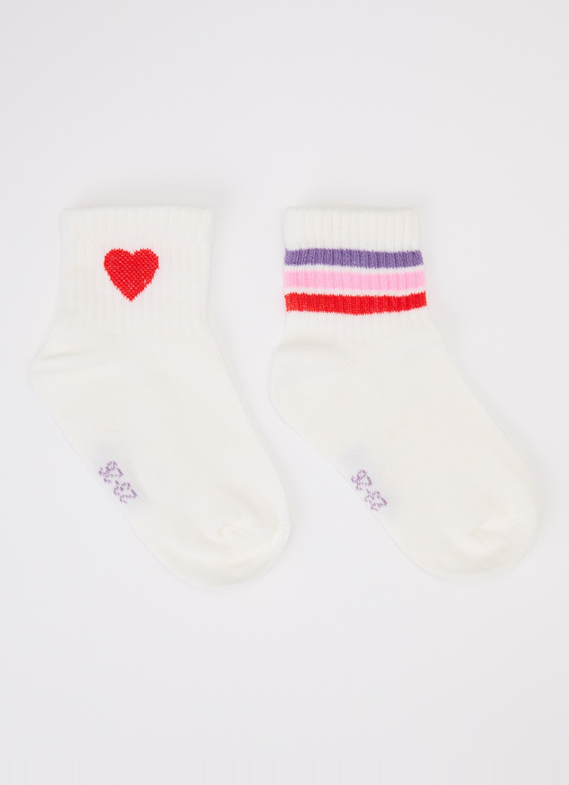Ewers Herzen sokken in katoenblend 2-pack - voorkant wit