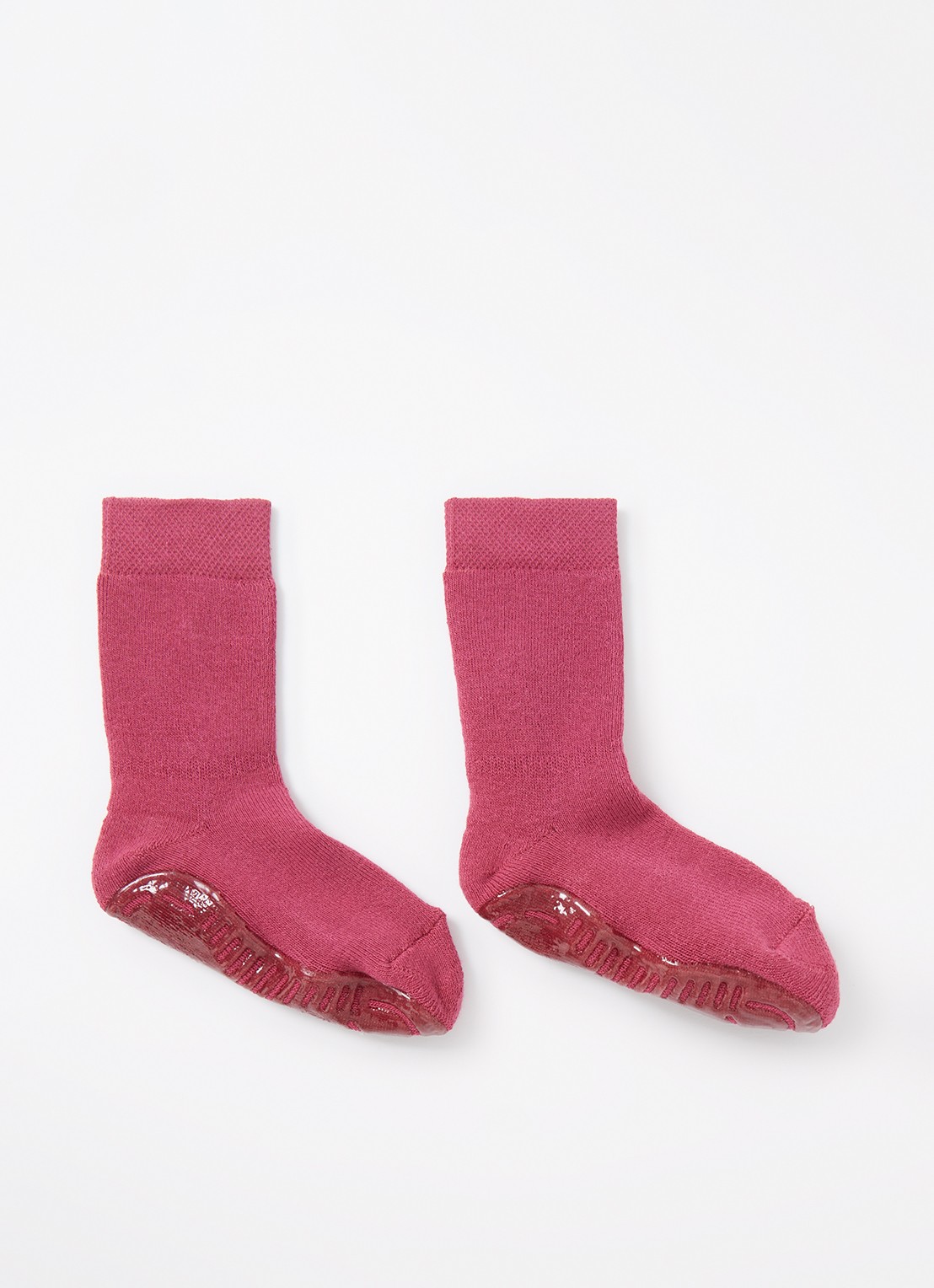 Ewers Huissokken in katoenblend met anti-slip 2-pack - voorkant donkerroze