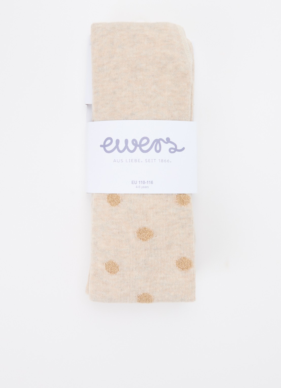 Ewers Maillot met stippenprint en glitter - voorkant 2 beige