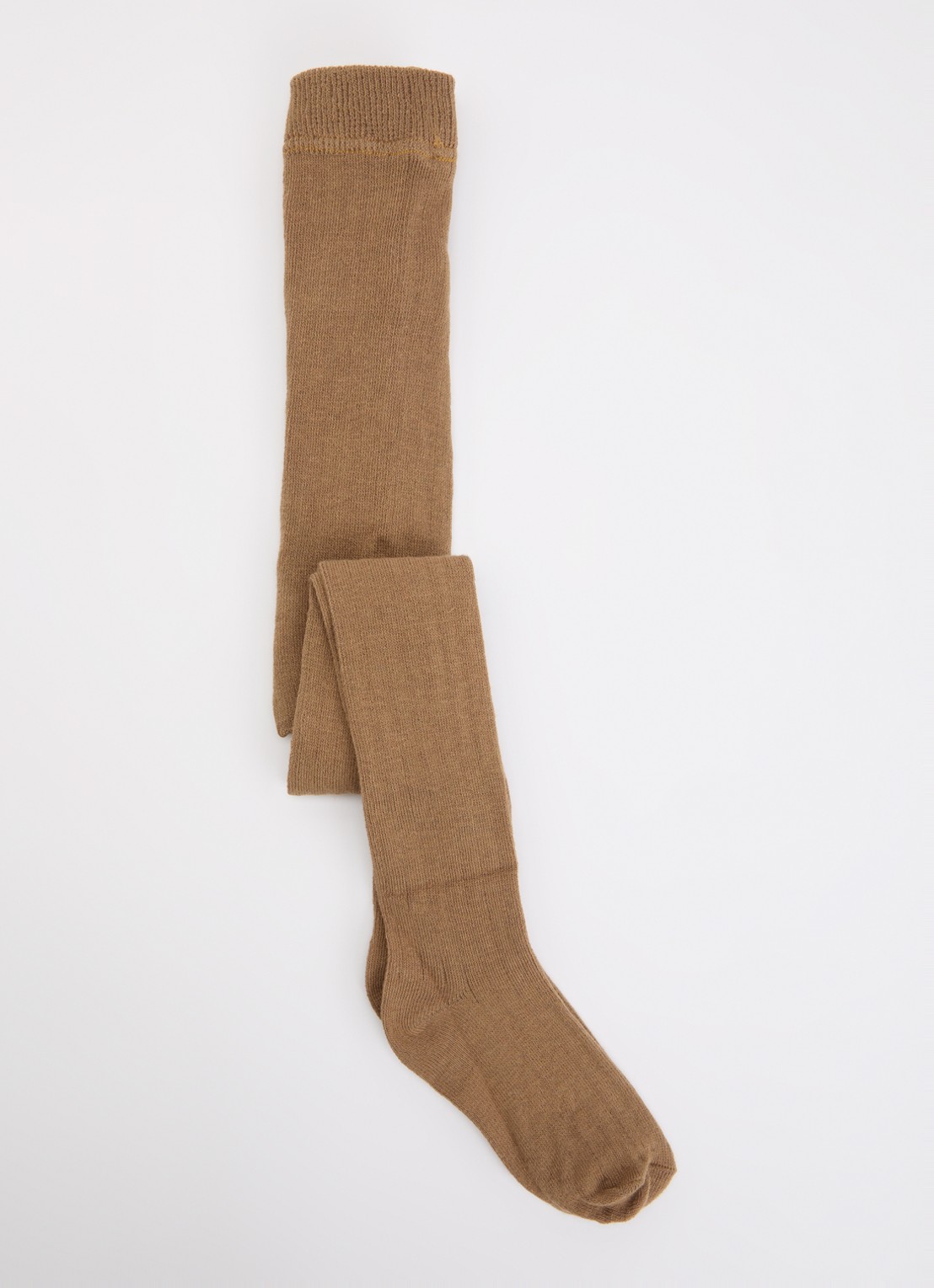 Ewers Ribgebreide maillot in katoenblend - voorkant 2 camel