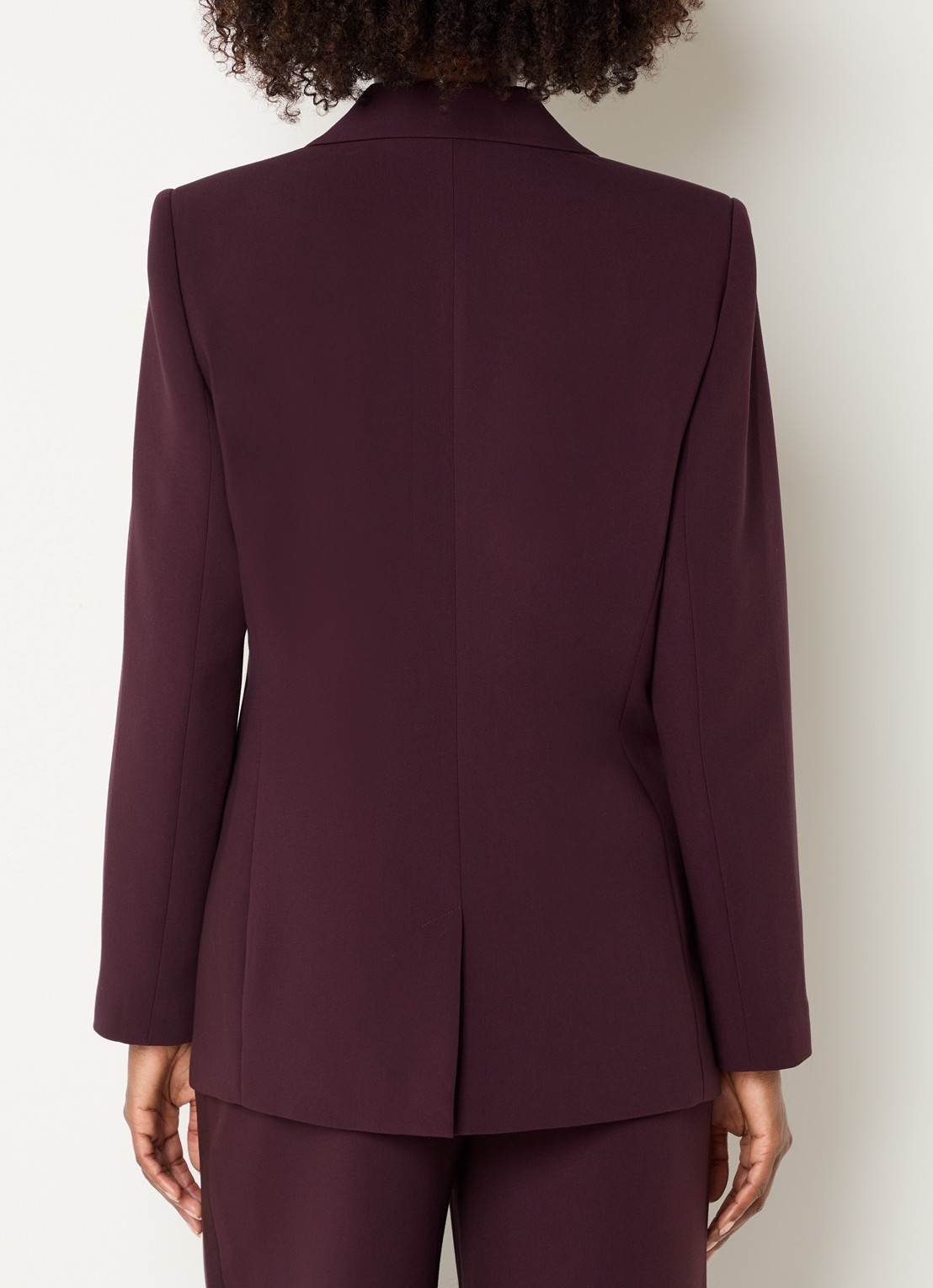 Expresso Blazer met paspelzakken en schoudervulling - achterkant 4 aubergine