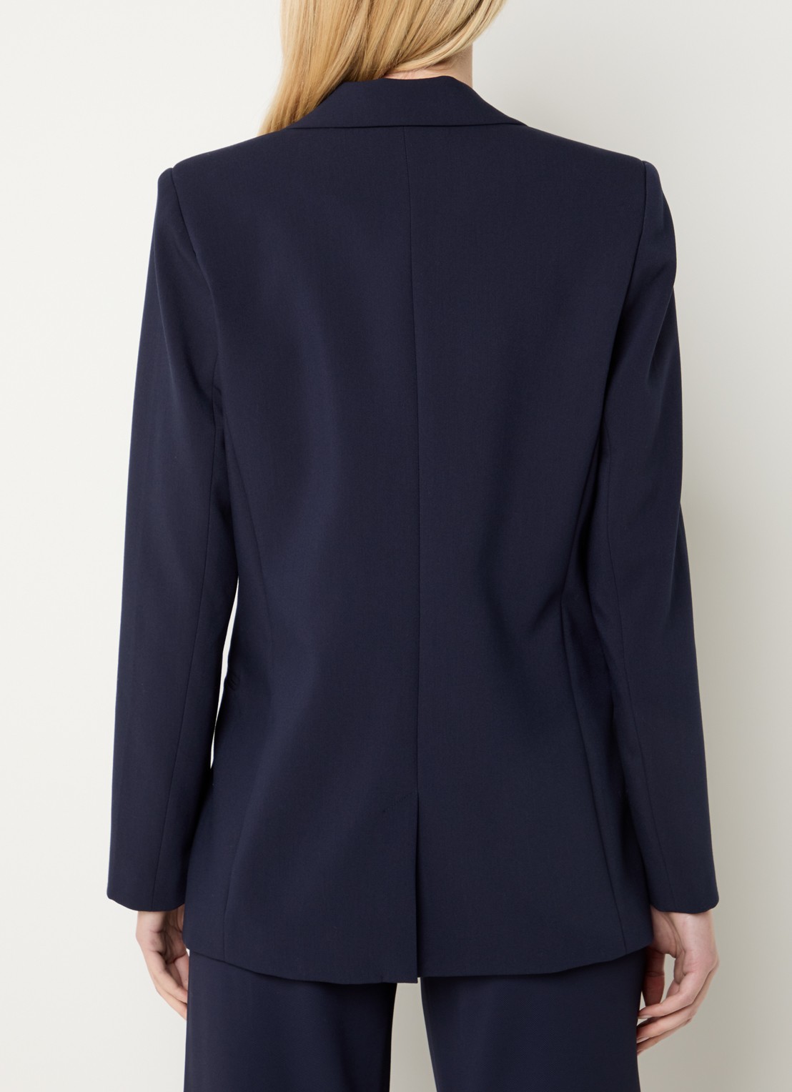 Expresso Blazer met paspelzakken en stretch - achterkant 2 donkerblauw