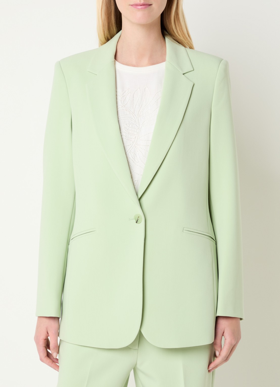Expresso Blazer met paspelzakken - detail 3 lindegroen