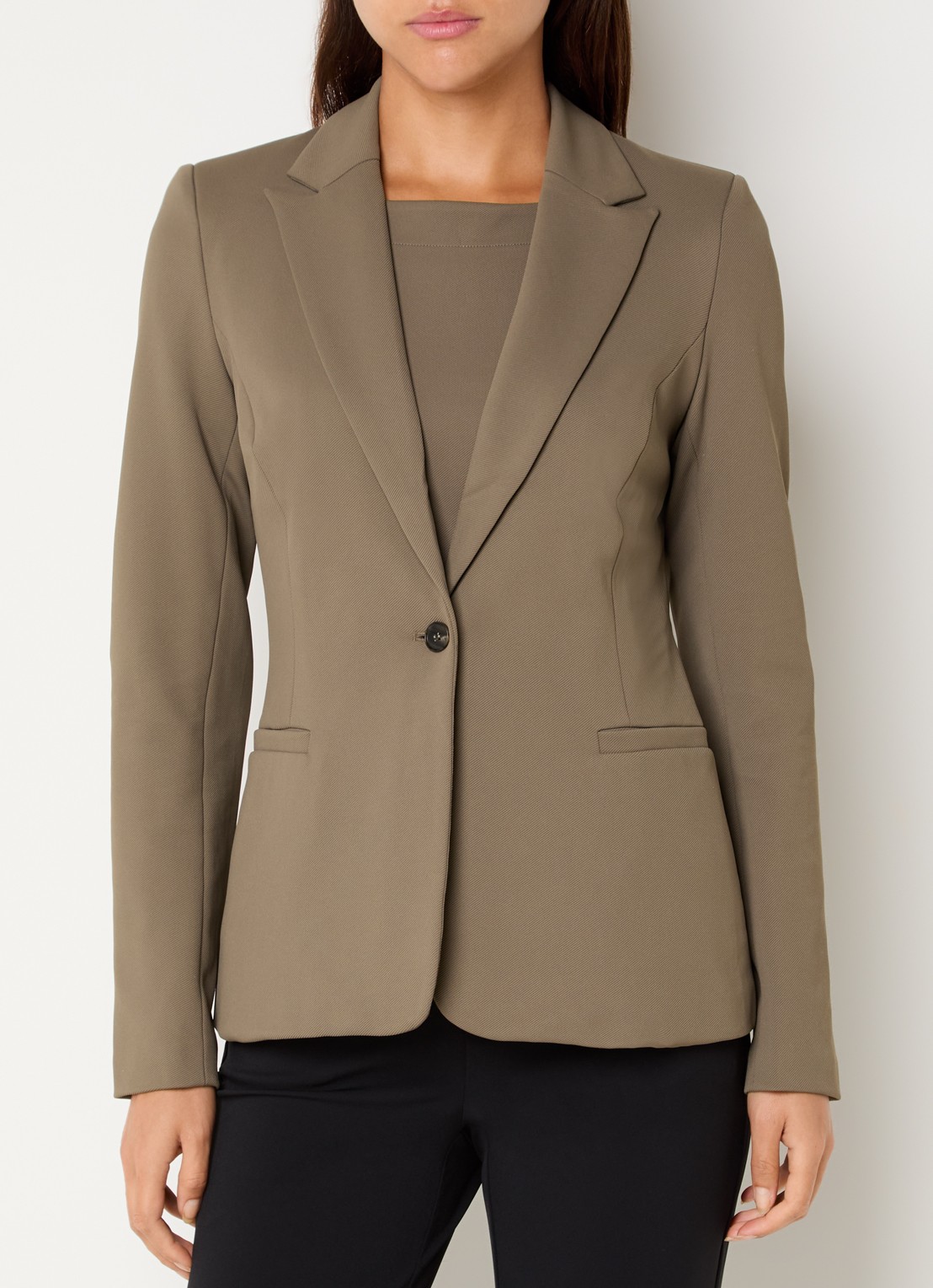 Expresso Blazer met paspelzakken - detail 3 mosgroen