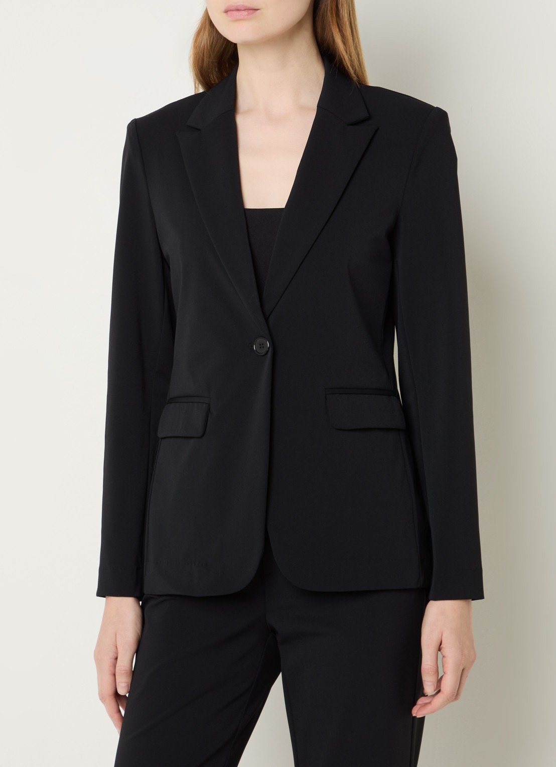 Expresso Blazer van travelstof met klepzakken en stretch - detail 3 zwart