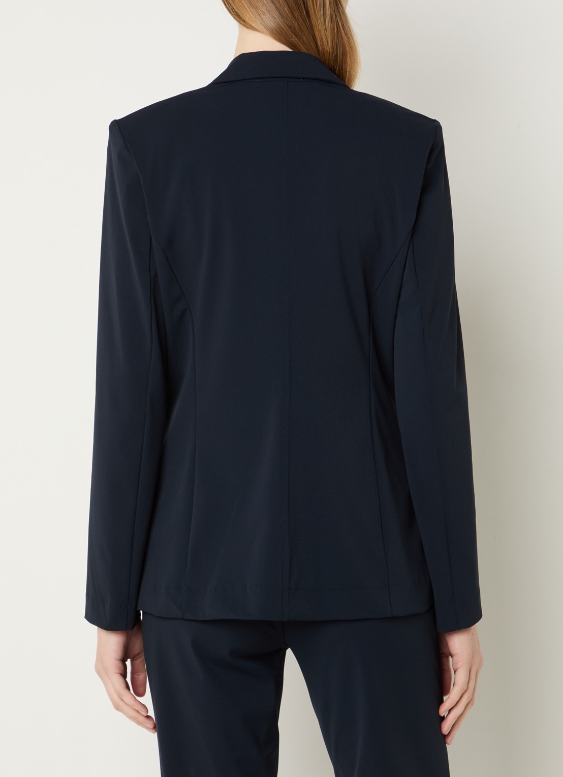 Expresso Blazer van travelstof met klepzakken en stretch - achterkant donkerblauw
