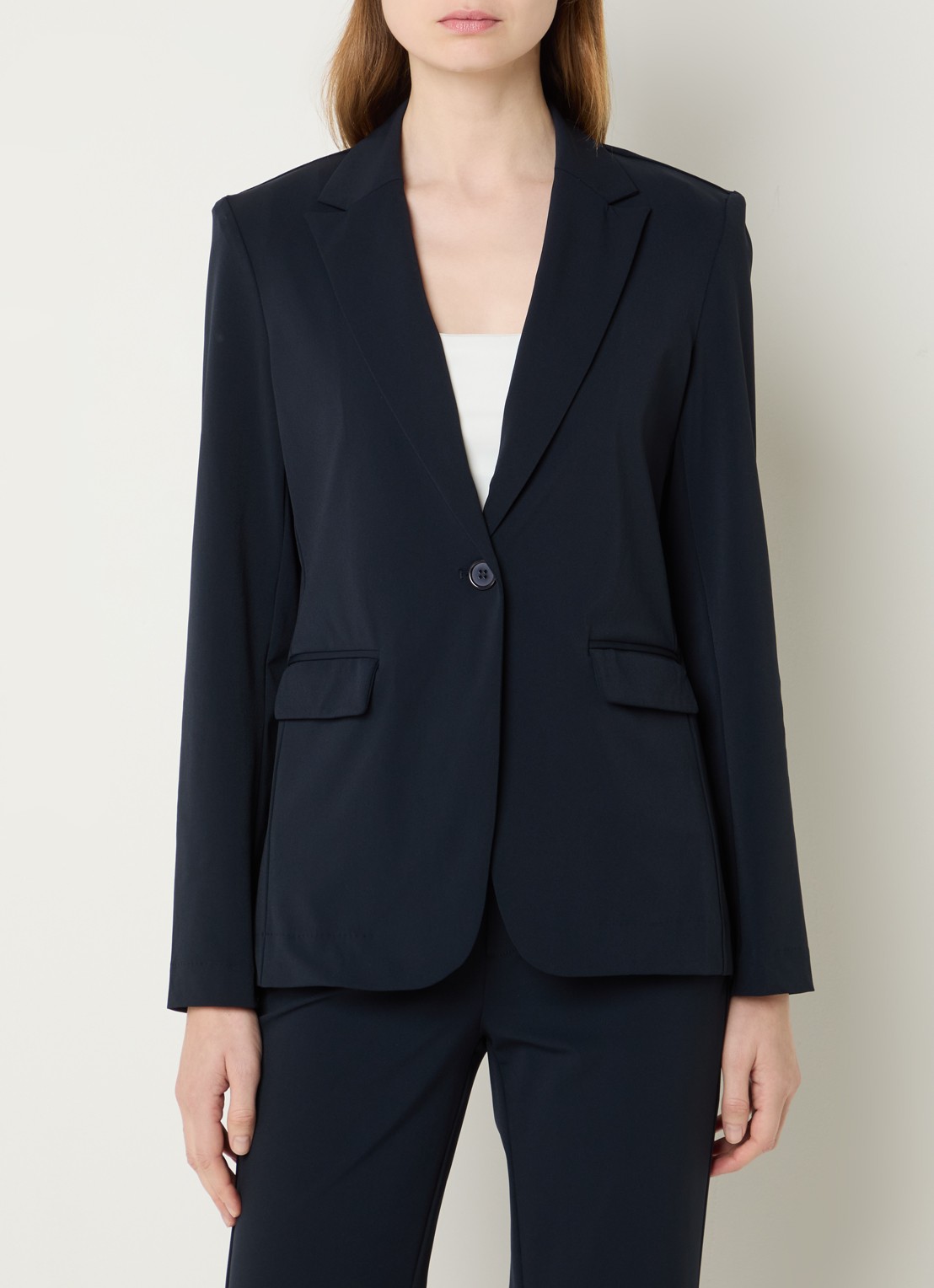Expresso Blazer van travelstof met klepzakken en stretch - detail 4 donkerblauw