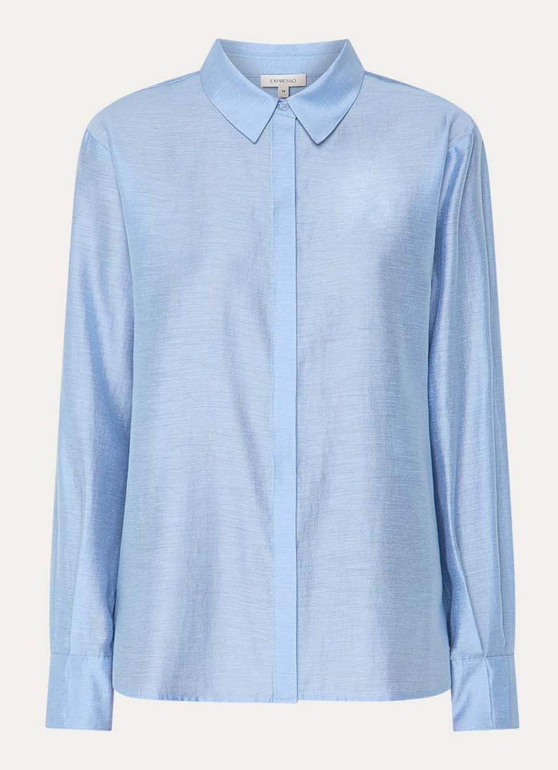 Expresso Blouse in linnenblend - voorkant 3 lichtblauw