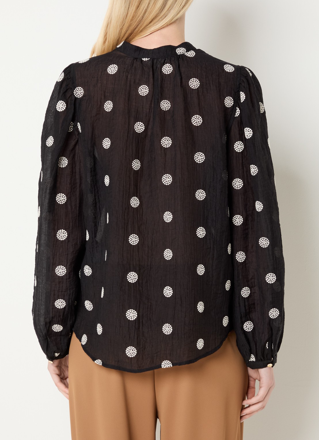 Expresso Blouse met borduring - achterkant 4 zwart