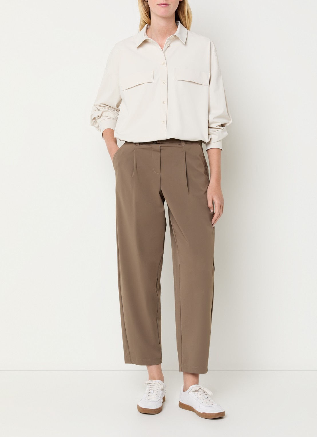 Expresso Blouse met borstzakken - voorkant 2 creme