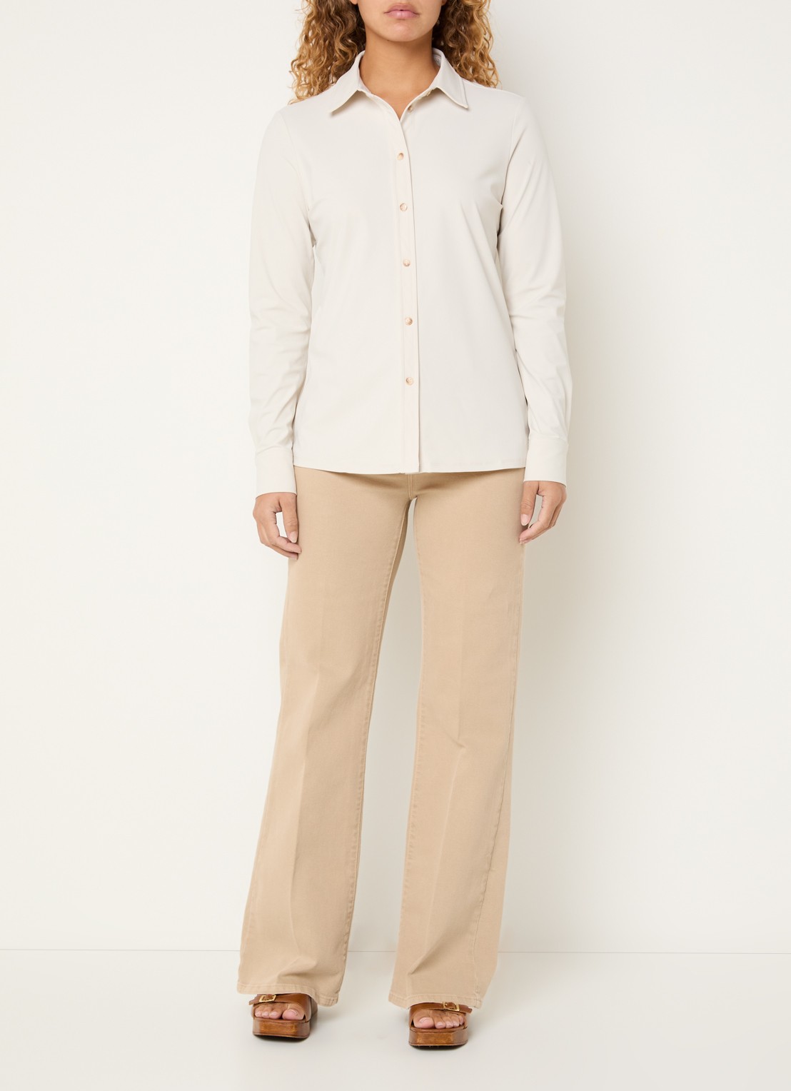 Expresso Blouse met kraag - voorkant 6 creme