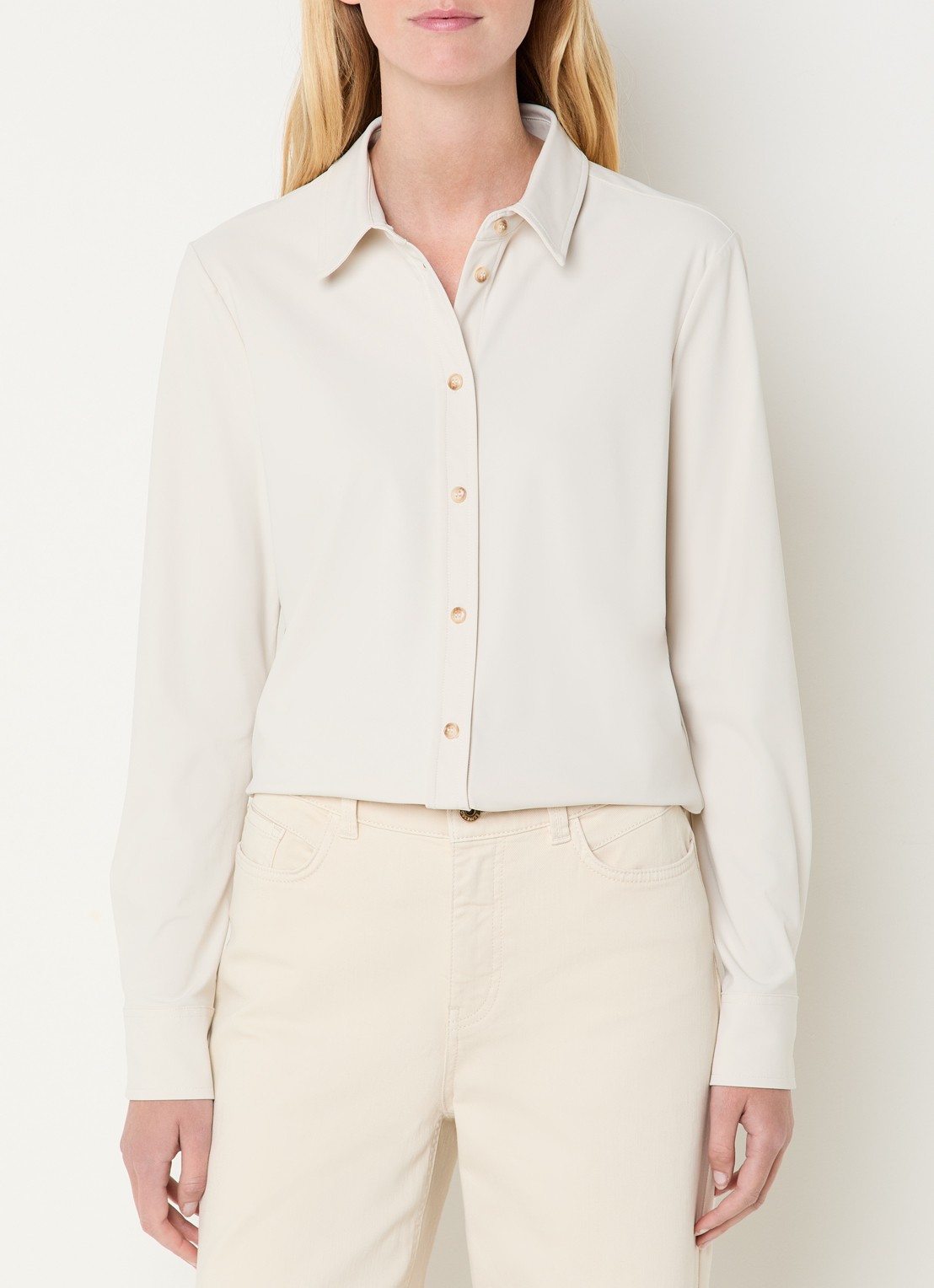 Expresso Blouse met kraag - detail 4 creme
