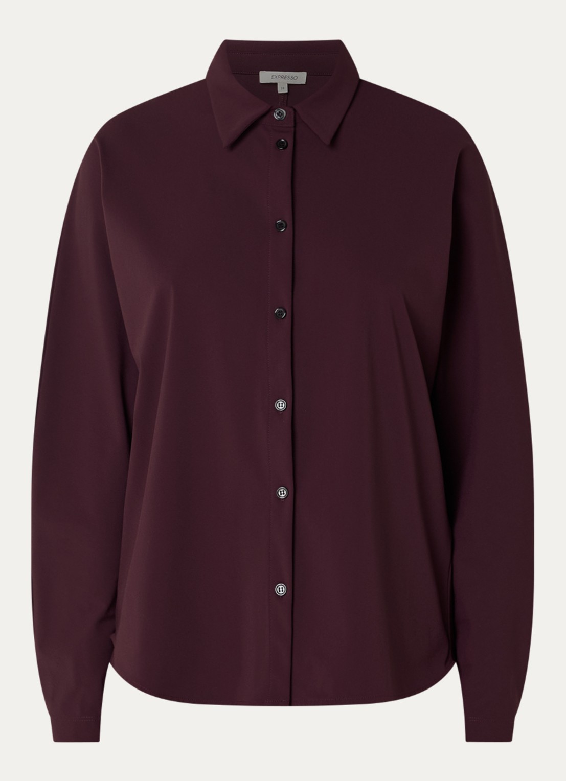 Expresso Blouse met kraag - voorkant aubergine