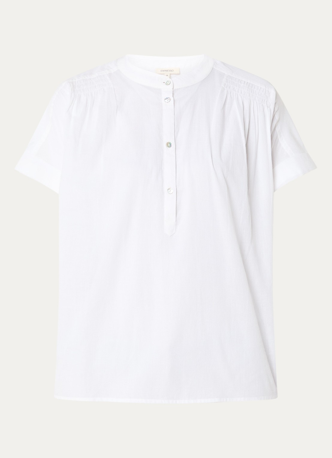 Expresso Blouse met smockwerk - voorkant 2 wit