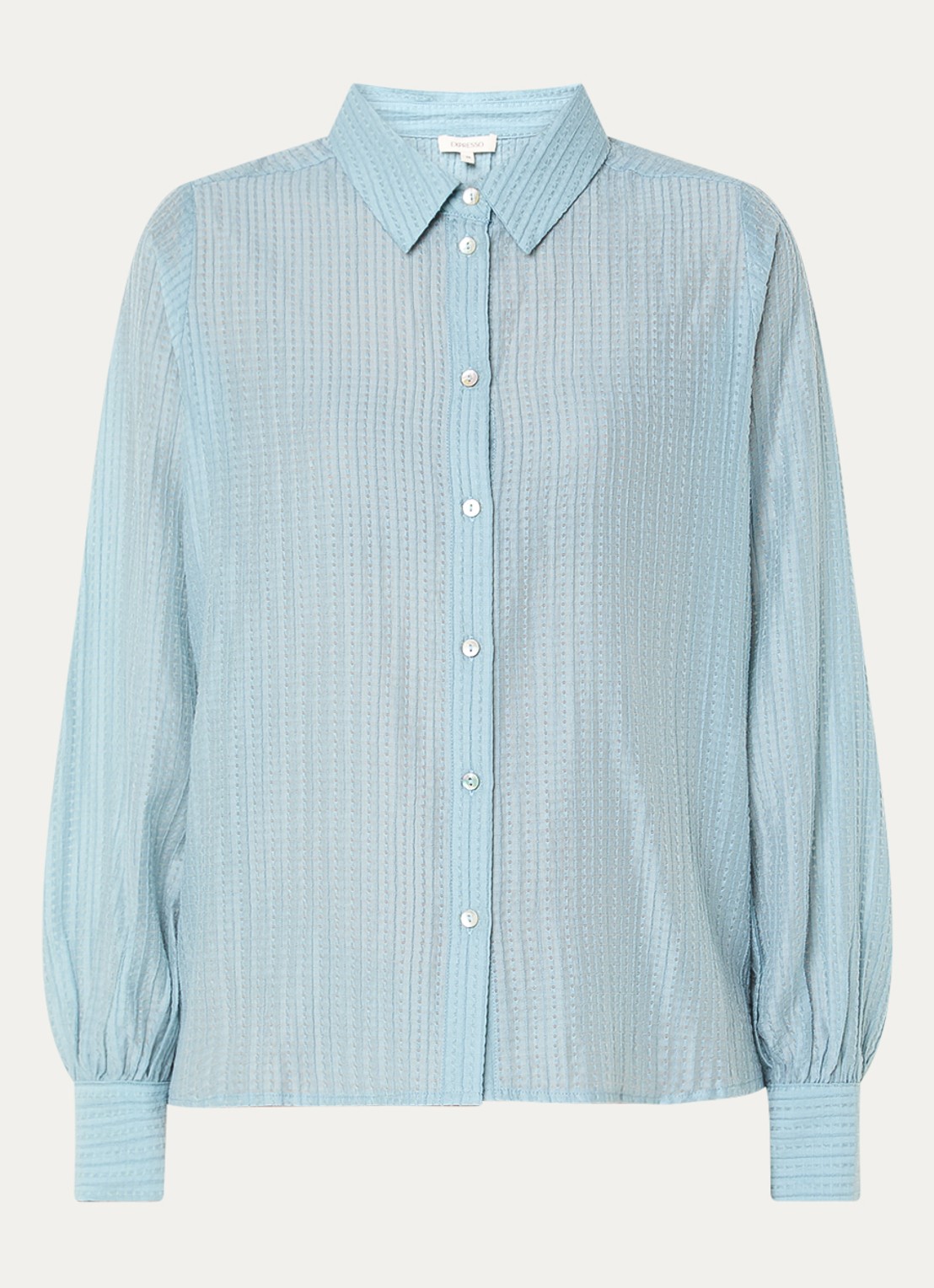 Expresso Blouse met structuur - voorkant turquoise