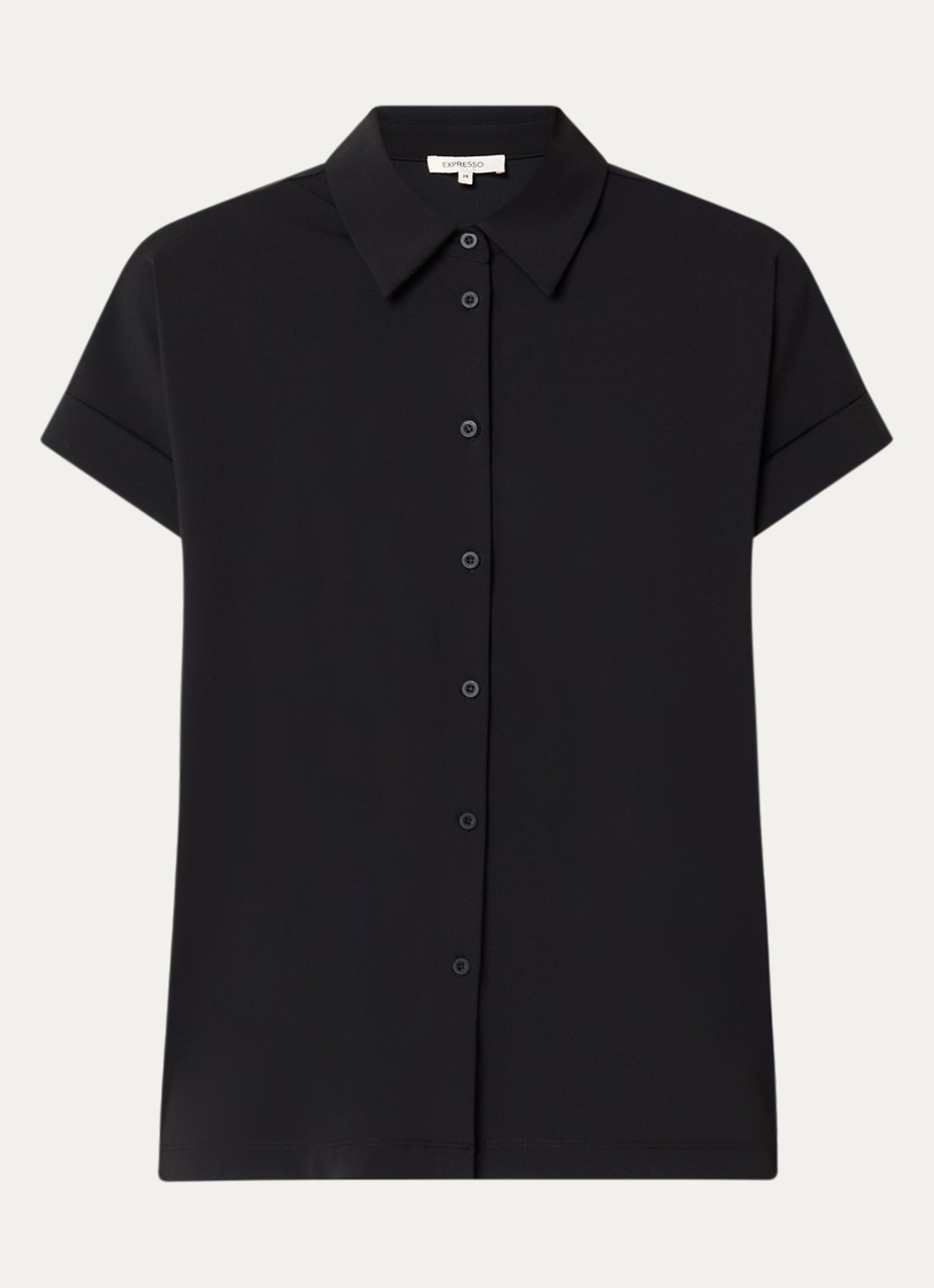 Expresso Blouse met vlindermouw - voorkant 2 zwart