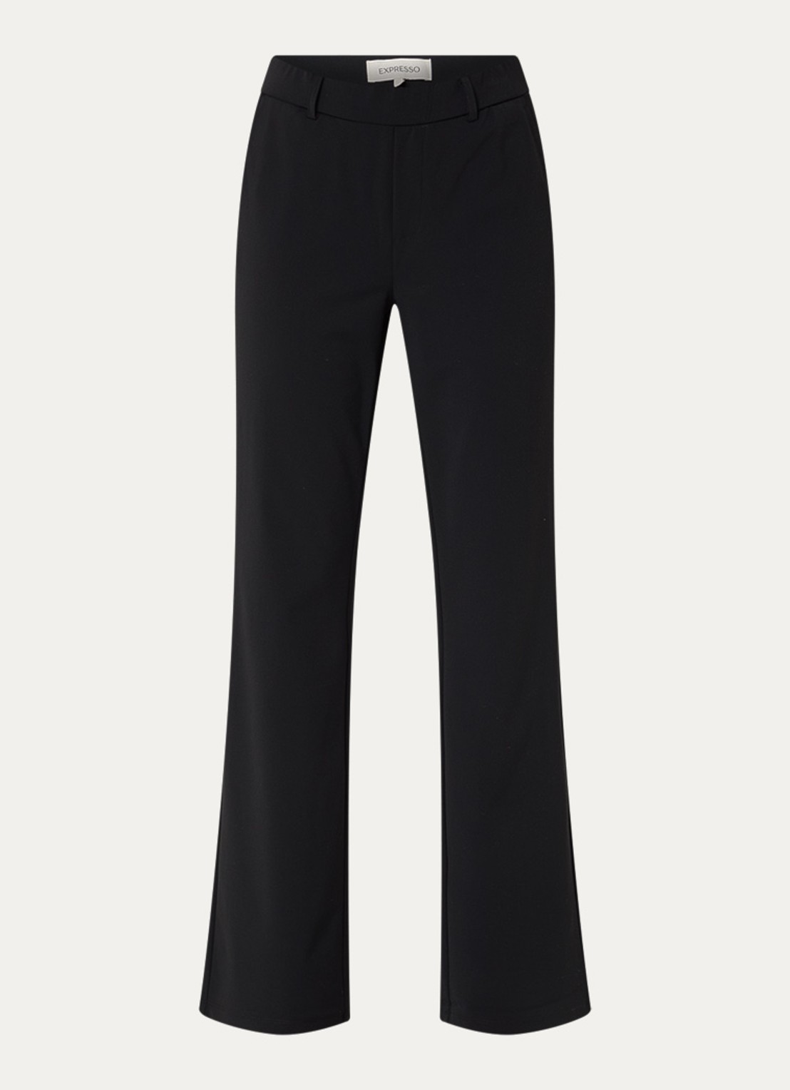 Expresso High waist bootcut fit pantalon van travelstof - voorkant 2 zwart
