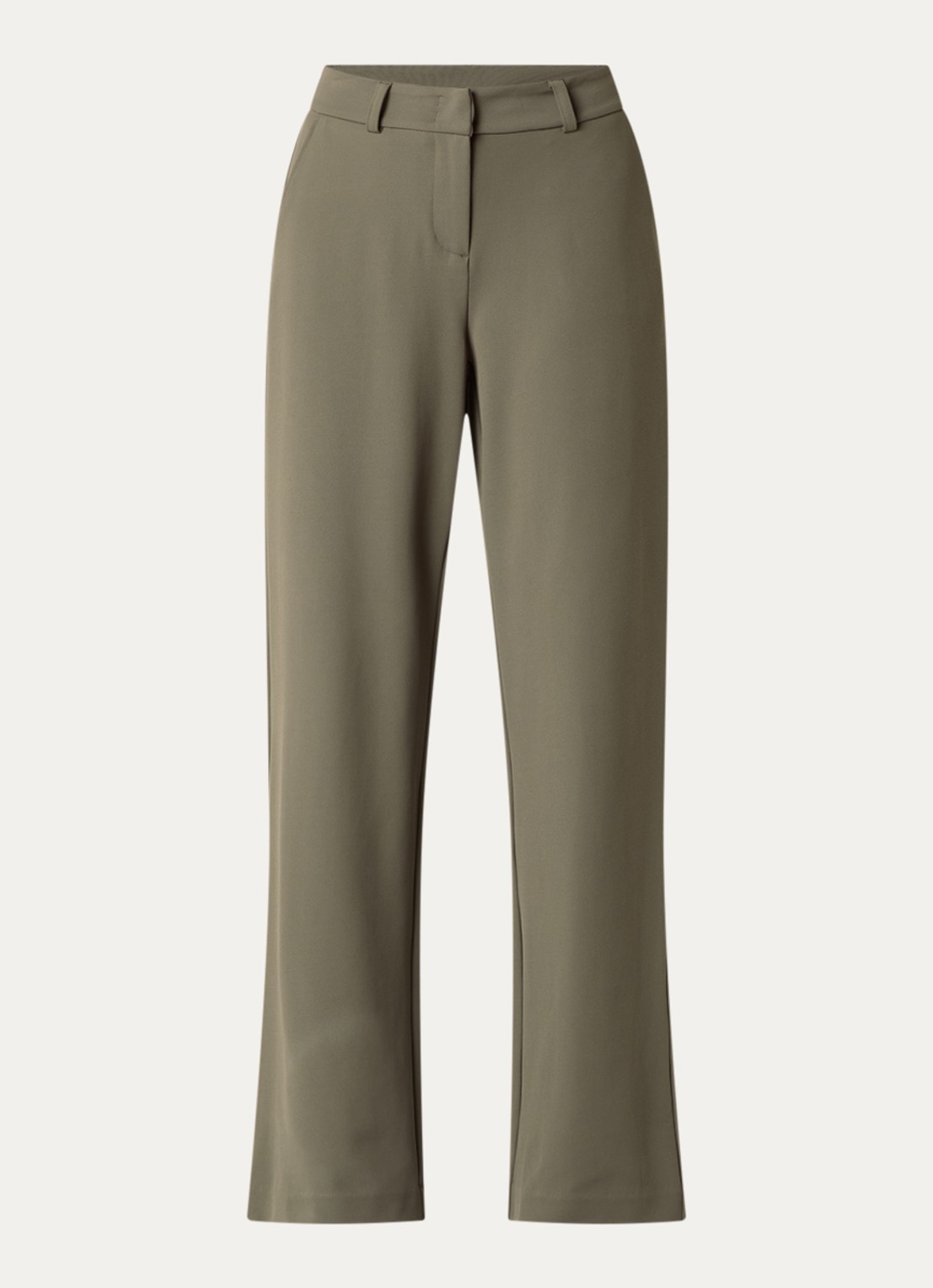 Expresso High waist flared fit broek met steekzakken - voorkant 2 zand