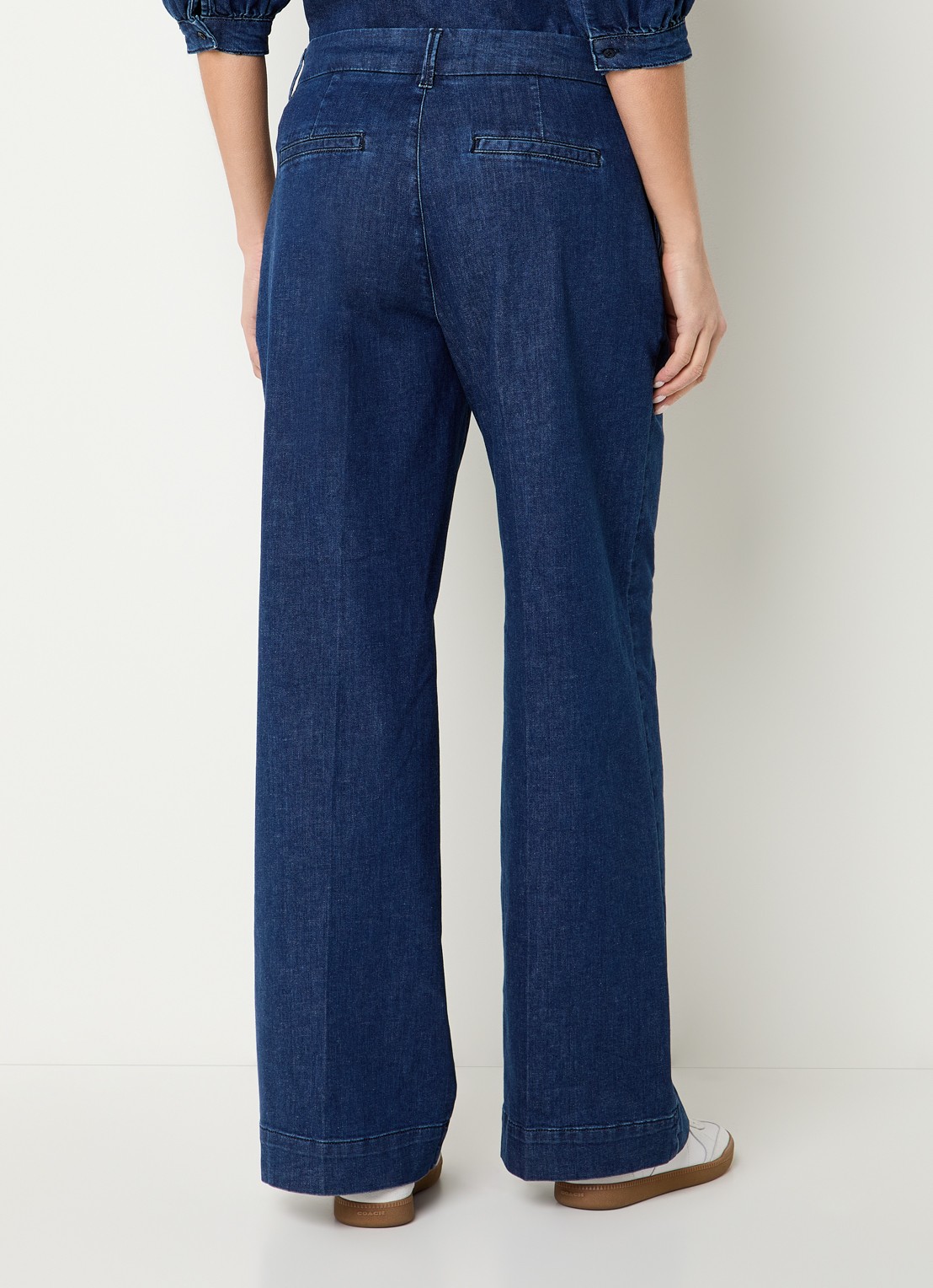 Expresso High waist flared jeans met donkere wassing - achterkant indigo