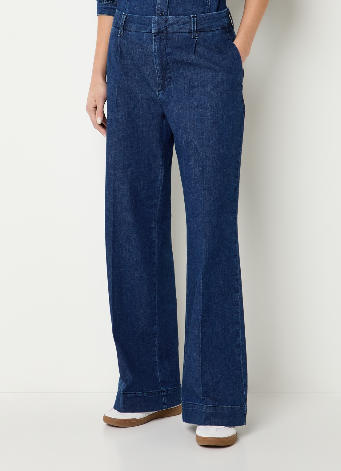 Expresso High waist flared jeans met donkere wassing - detail 4 indigo