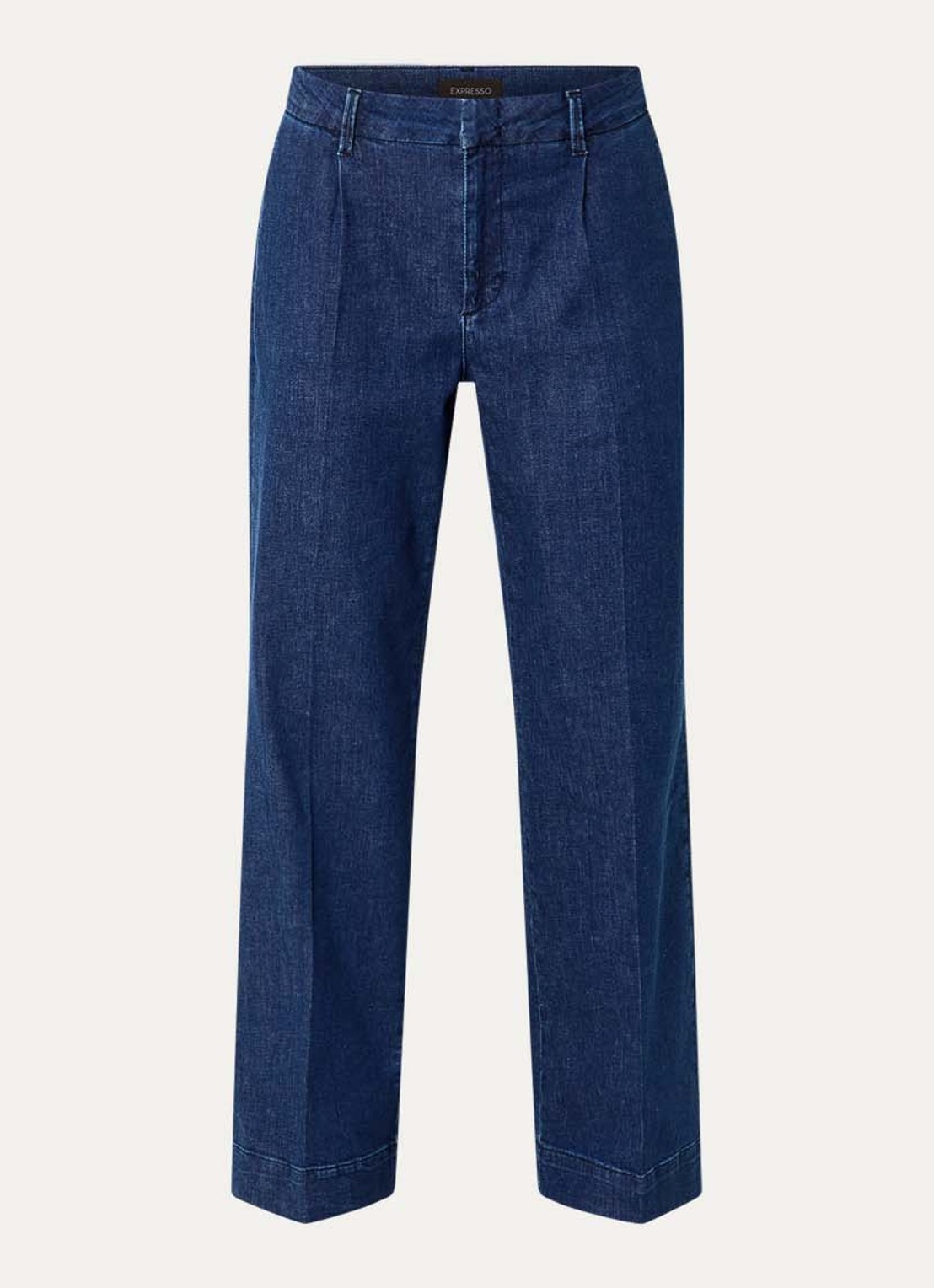 Expresso High waist flared jeans met donkere wassing - voorkant 2 indigo