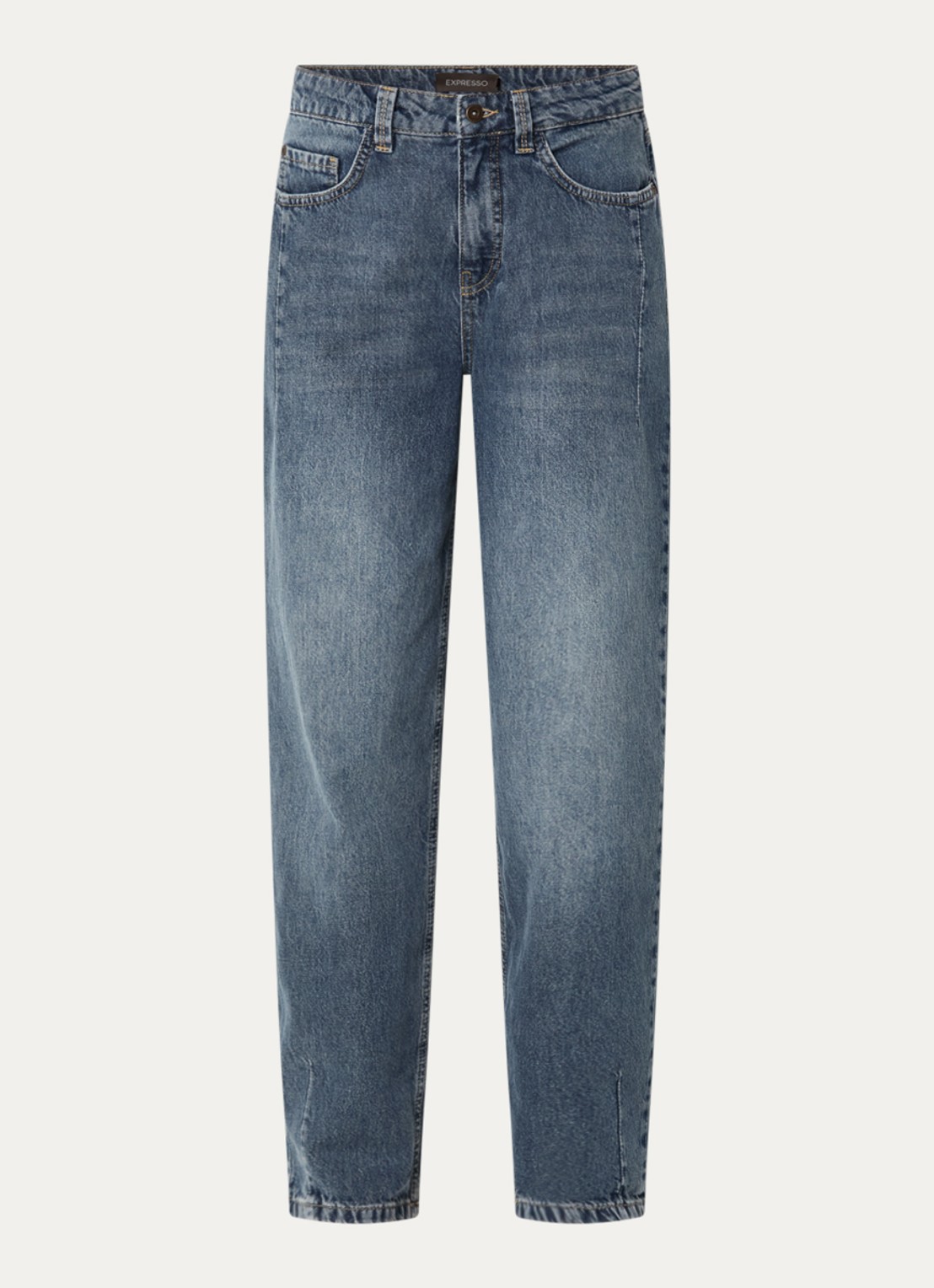 Expresso High waist straight fit jeans met medium wassing - voorkant 4 indigo