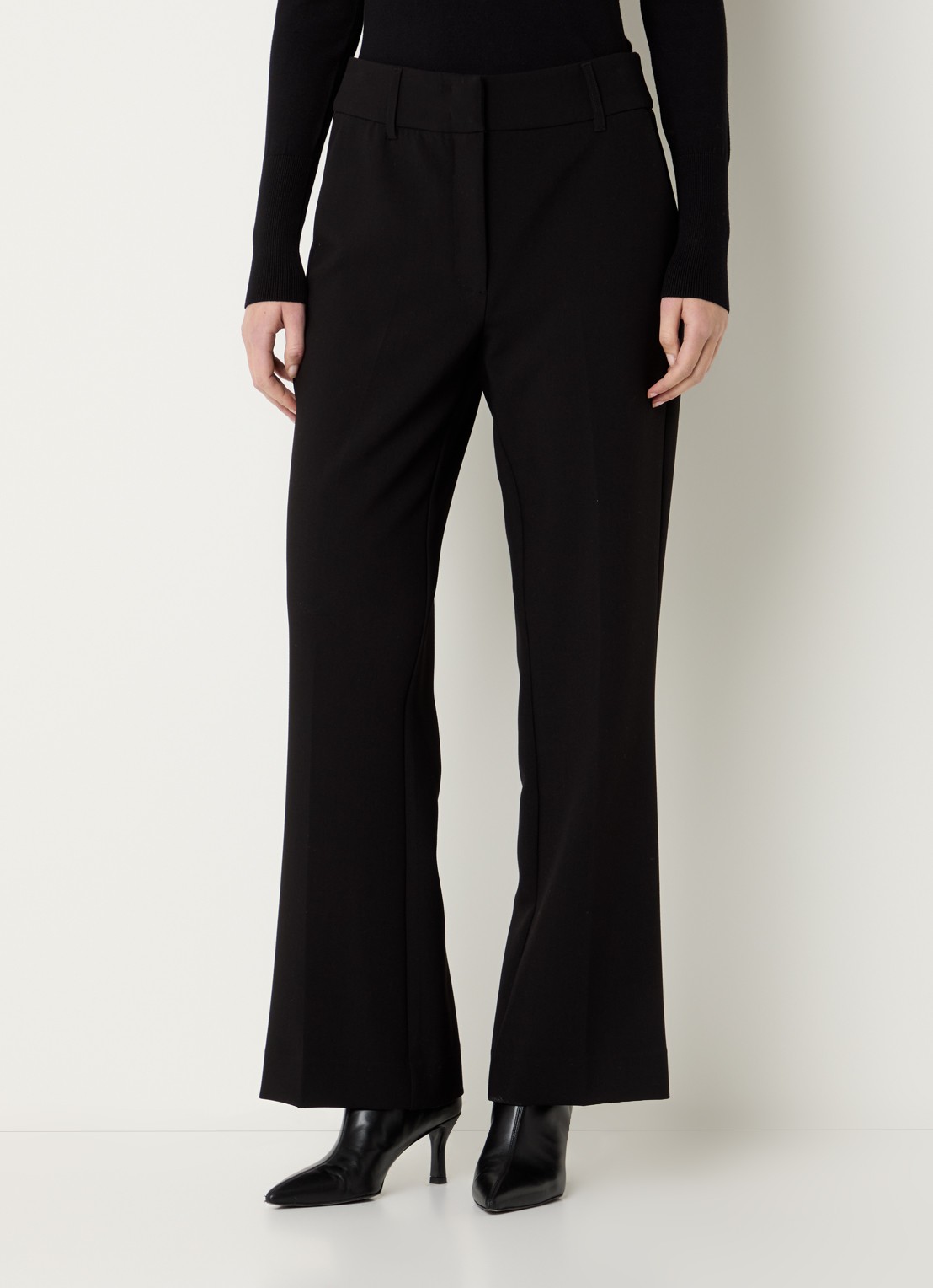 Expresso High waist straight fit pantalon met steekzakken - detail zwart