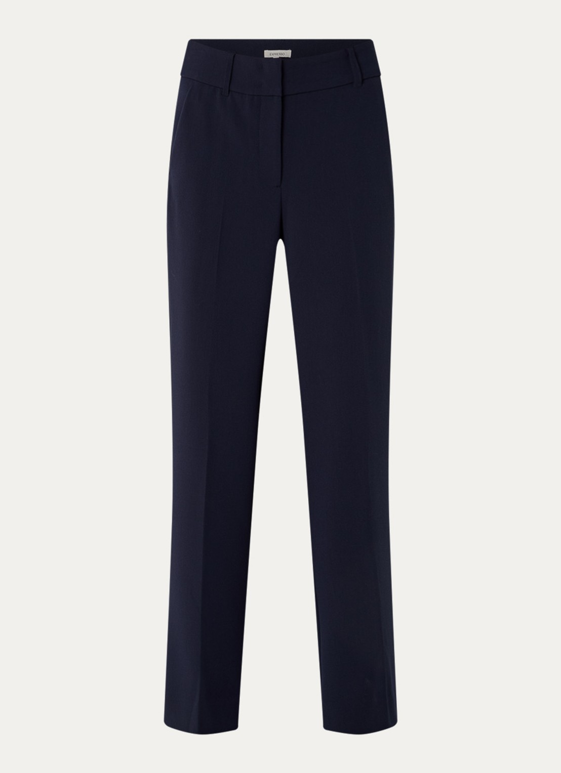 Expresso High waist straight fit pantalon met steekzakken - voorkant 2 donkerblauw