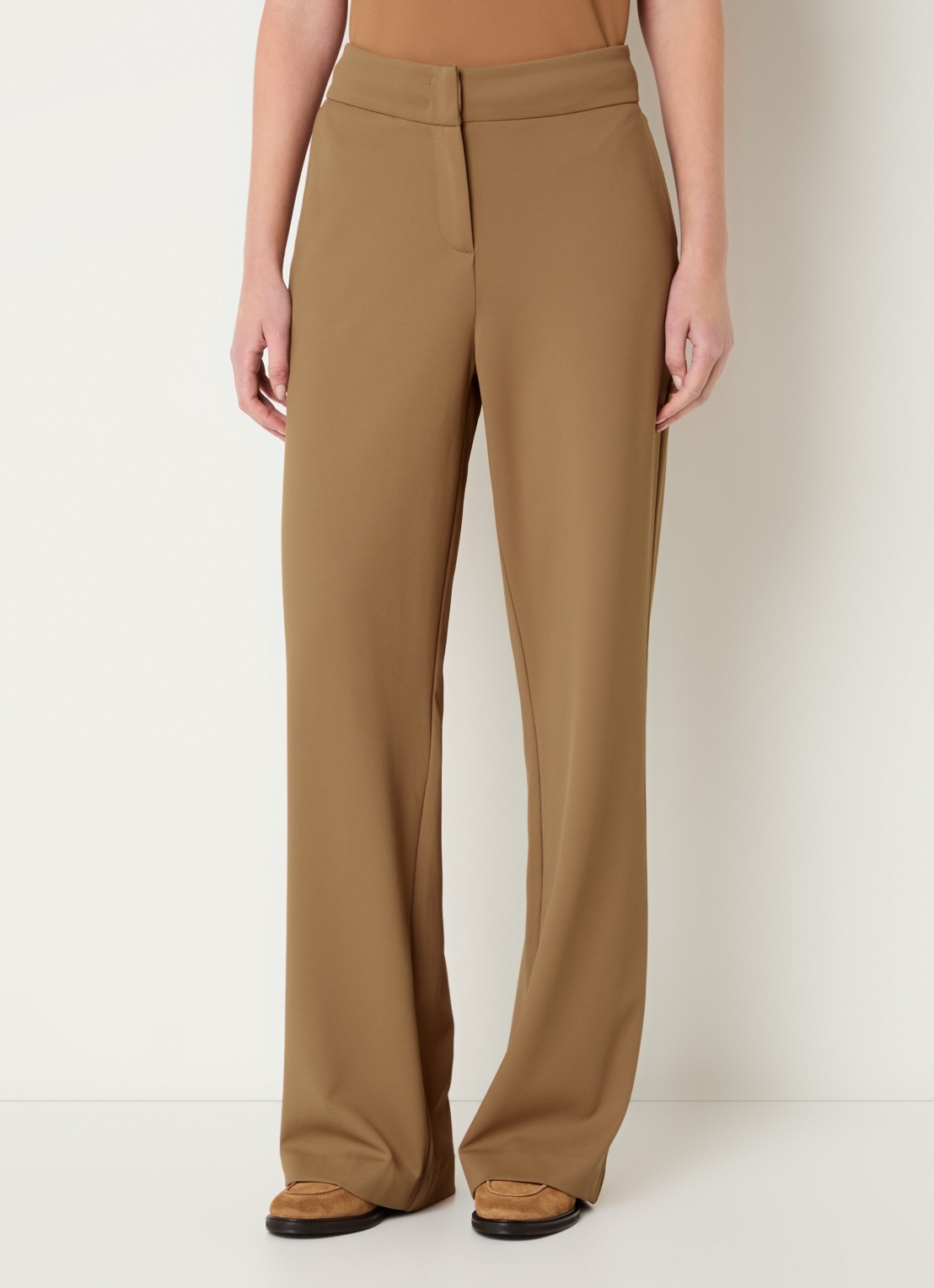 Expresso High waist straight fit pantalon met steekzakken - detail 4 camel