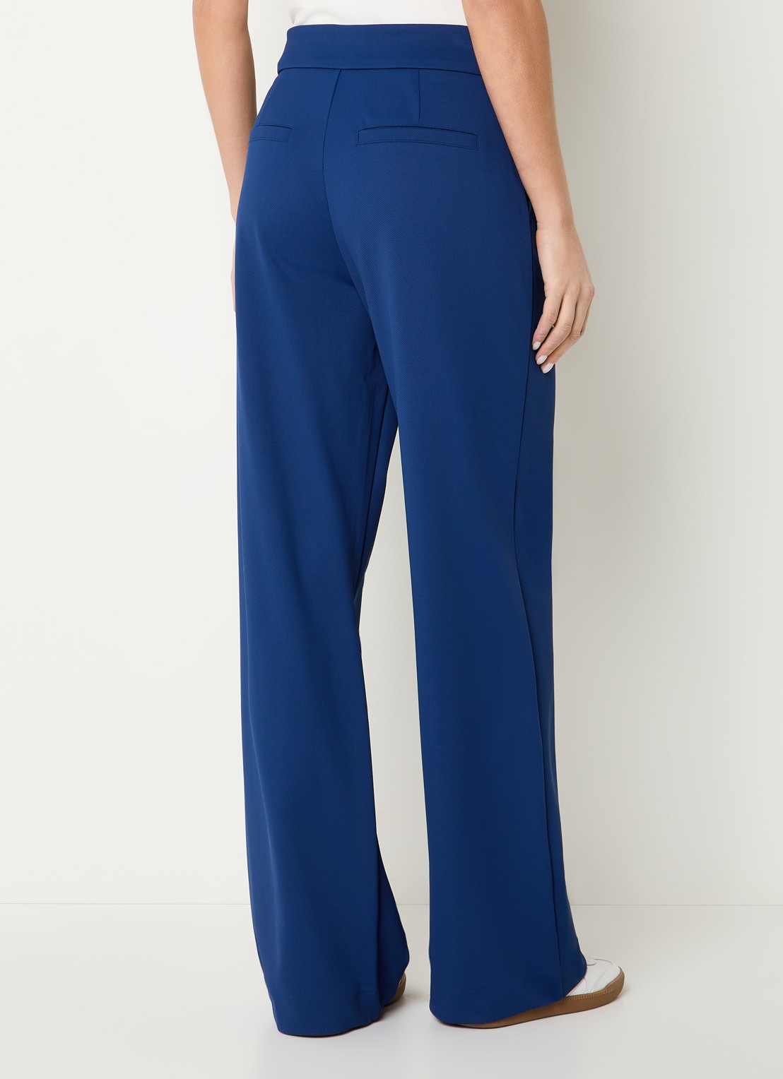 Expresso High waist straight fit pantalon met steekzakken - achterkant royalblauw