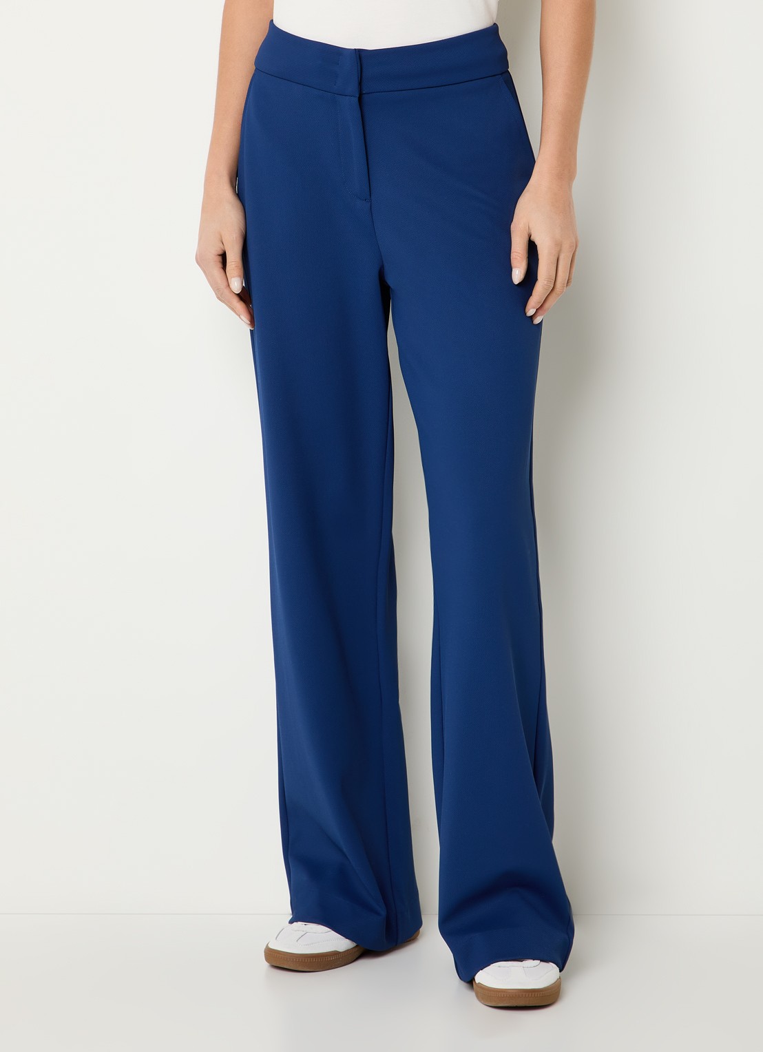 Expresso High waist straight fit pantalon met steekzakken - detail 2 royalblauw