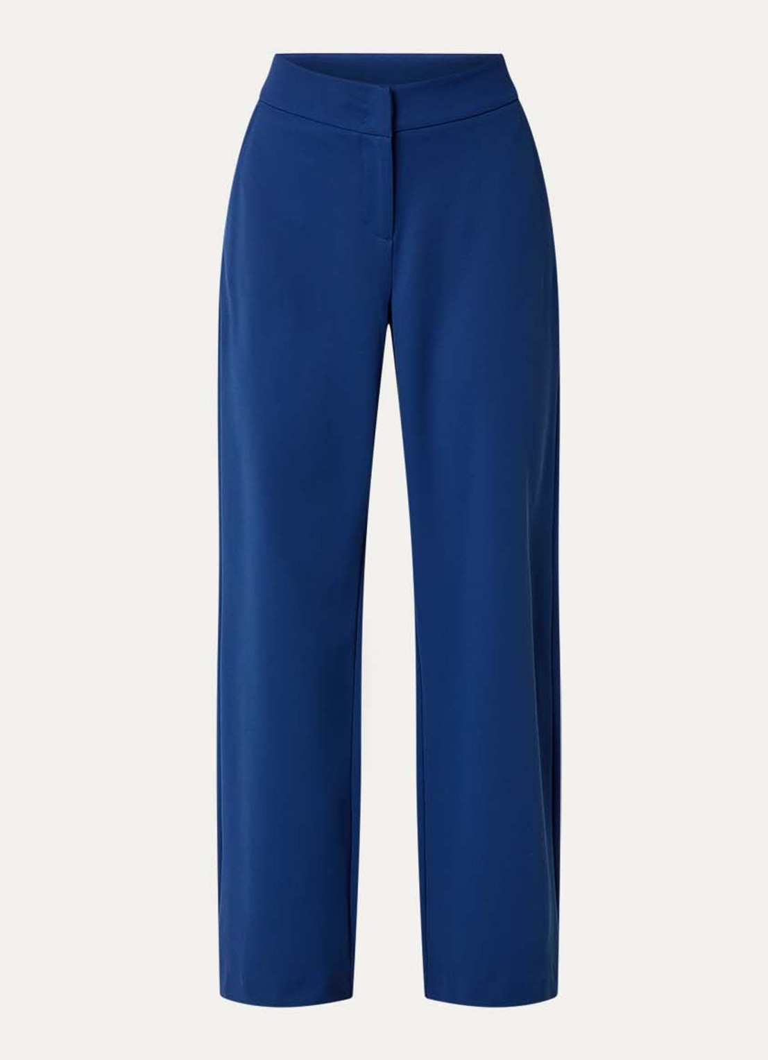 Expresso High waist straight fit pantalon met steekzakken - voorkant 3 royalblauw