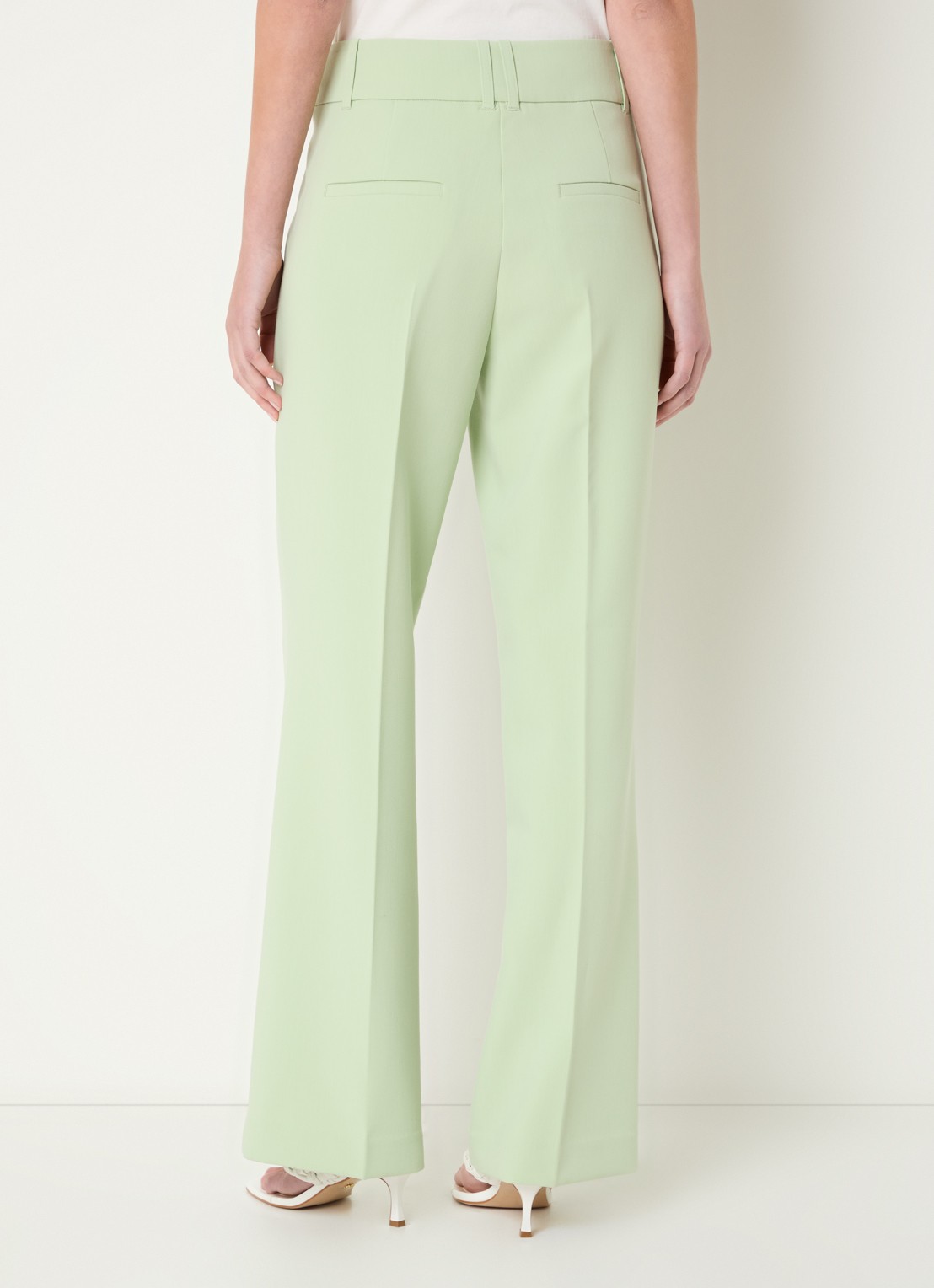 Expresso High waist straight fit pantalon met steekzakken - achterkant 3 lichtgroen