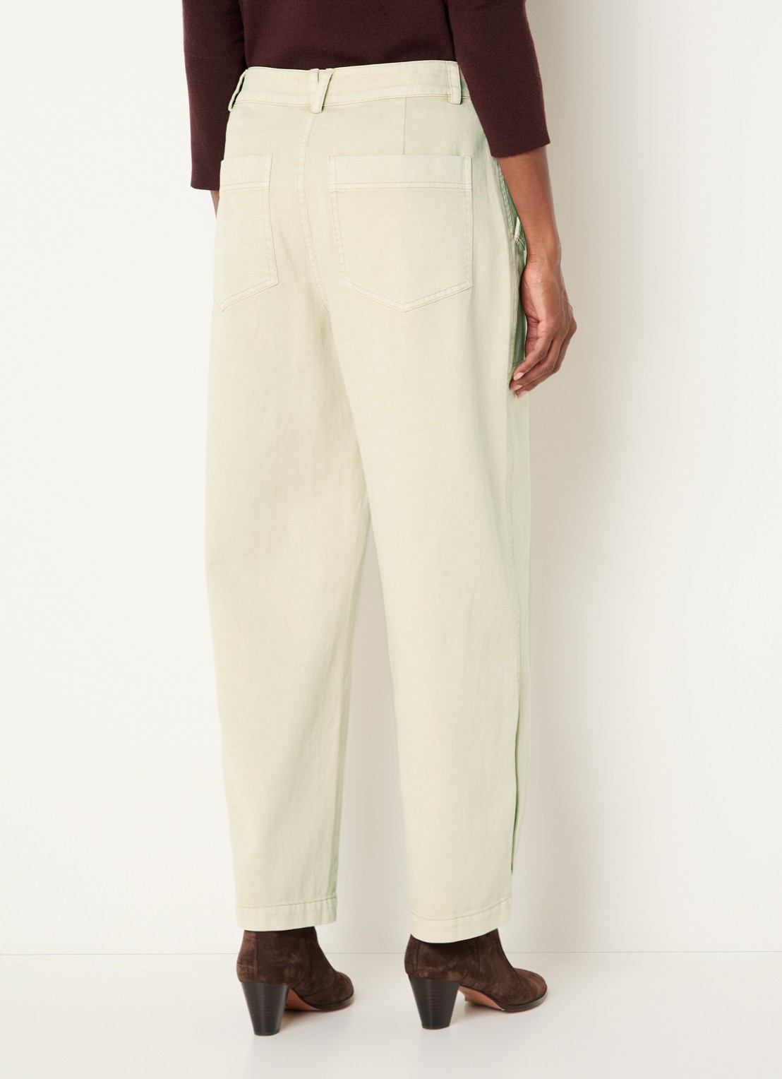 Expresso High waist wide fit jeans met steekzakken - achterkant 4 lichtgeel